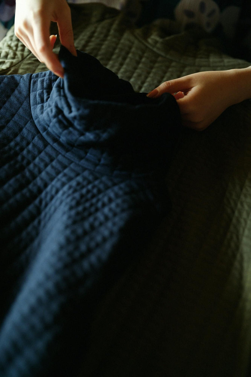 キルティングニット ツイストタートル L/Sチュニック