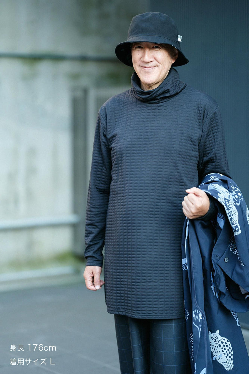 キルティングニット ツイストタートル L/Sチュニック