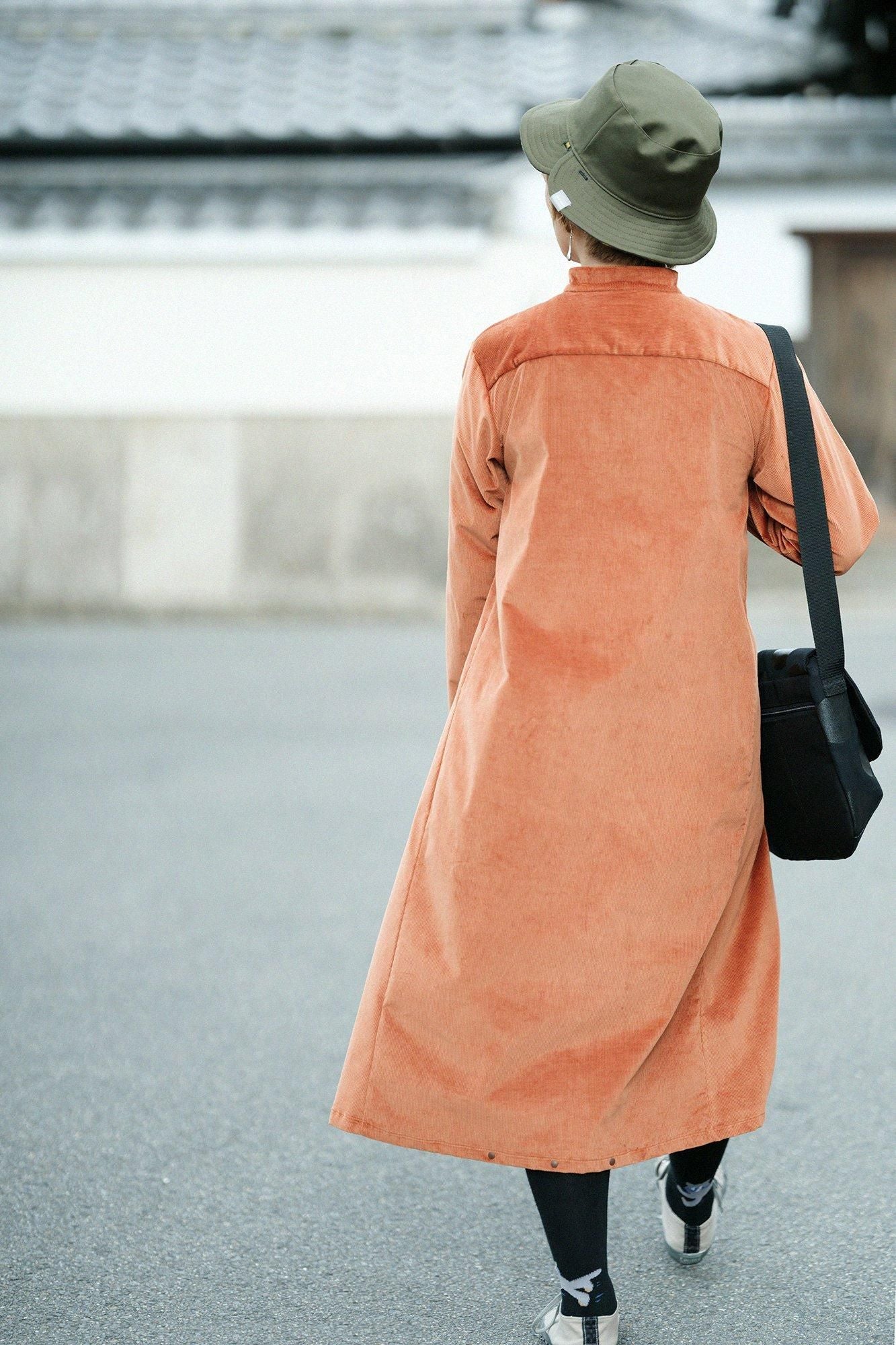 Stretch Corduroy BIKE One-piece Dress／Raw Sienna