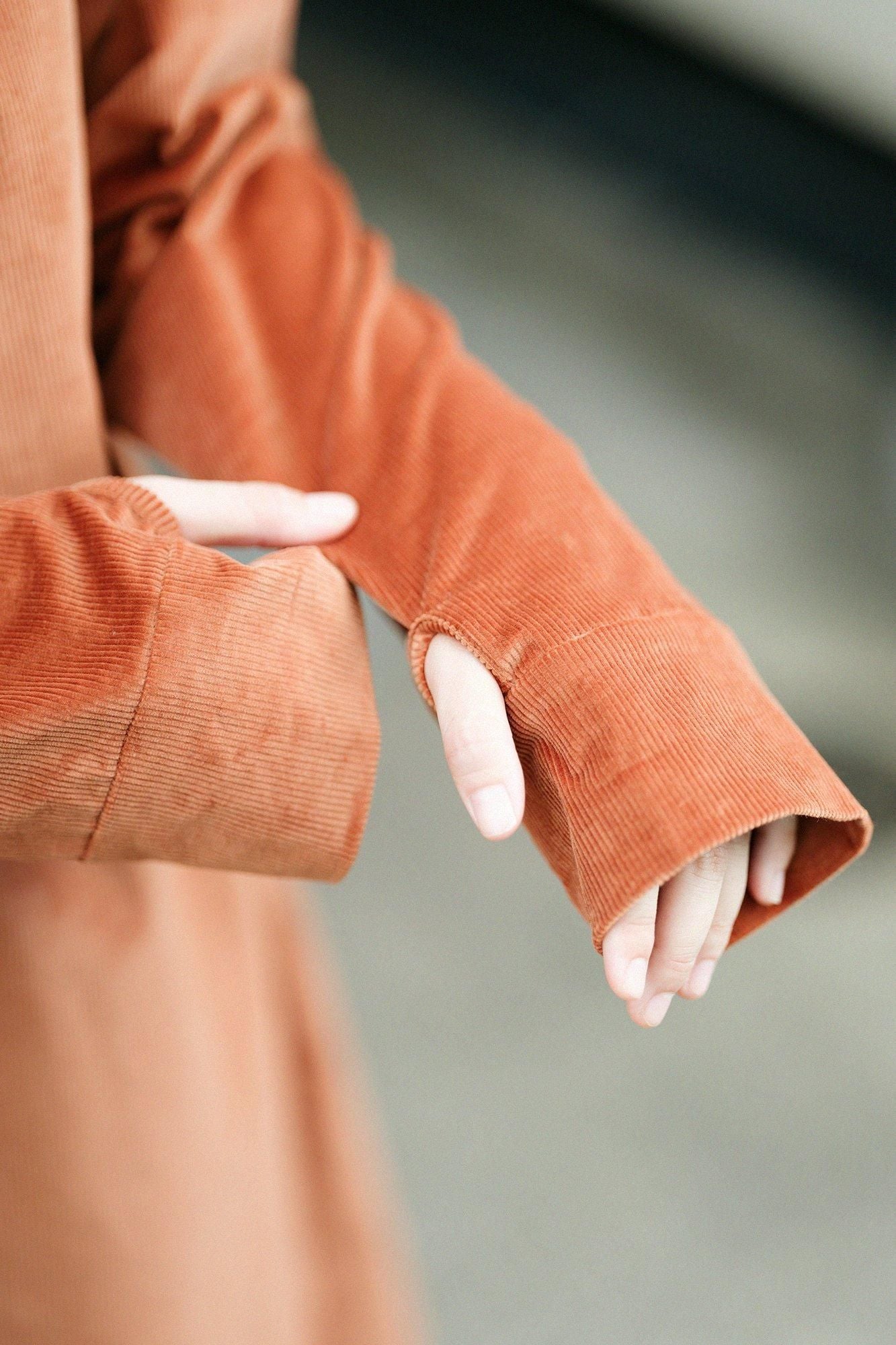 Stretch Corduroy BIKE One-piece Dress／Raw Sienna