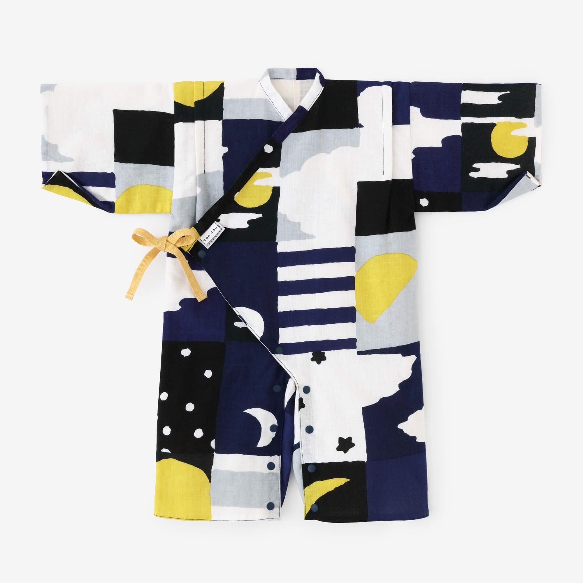 ●伊勢木棉 嬰兒包屁衣午夜附裡襯／月與星