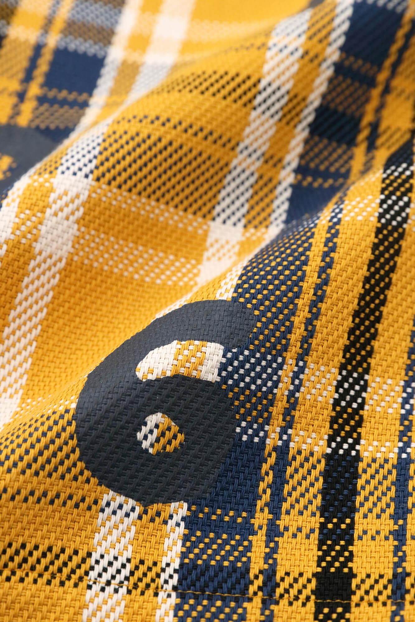 [filet uniquement] Short BIKE à carreaux en sergé épais/jaune x SO-SU-U