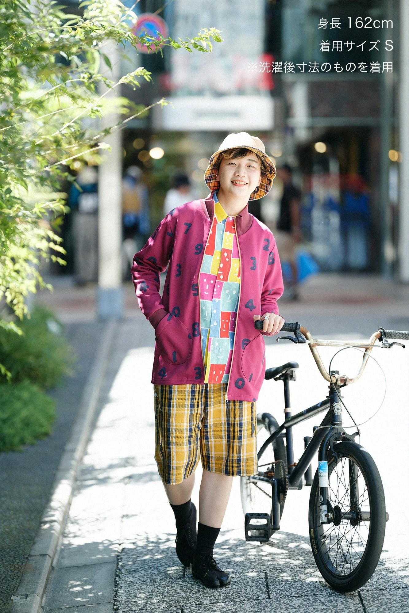 net限定】ヘビーツイルチェック BIKEショーツ／イエロー×SO-SU-U