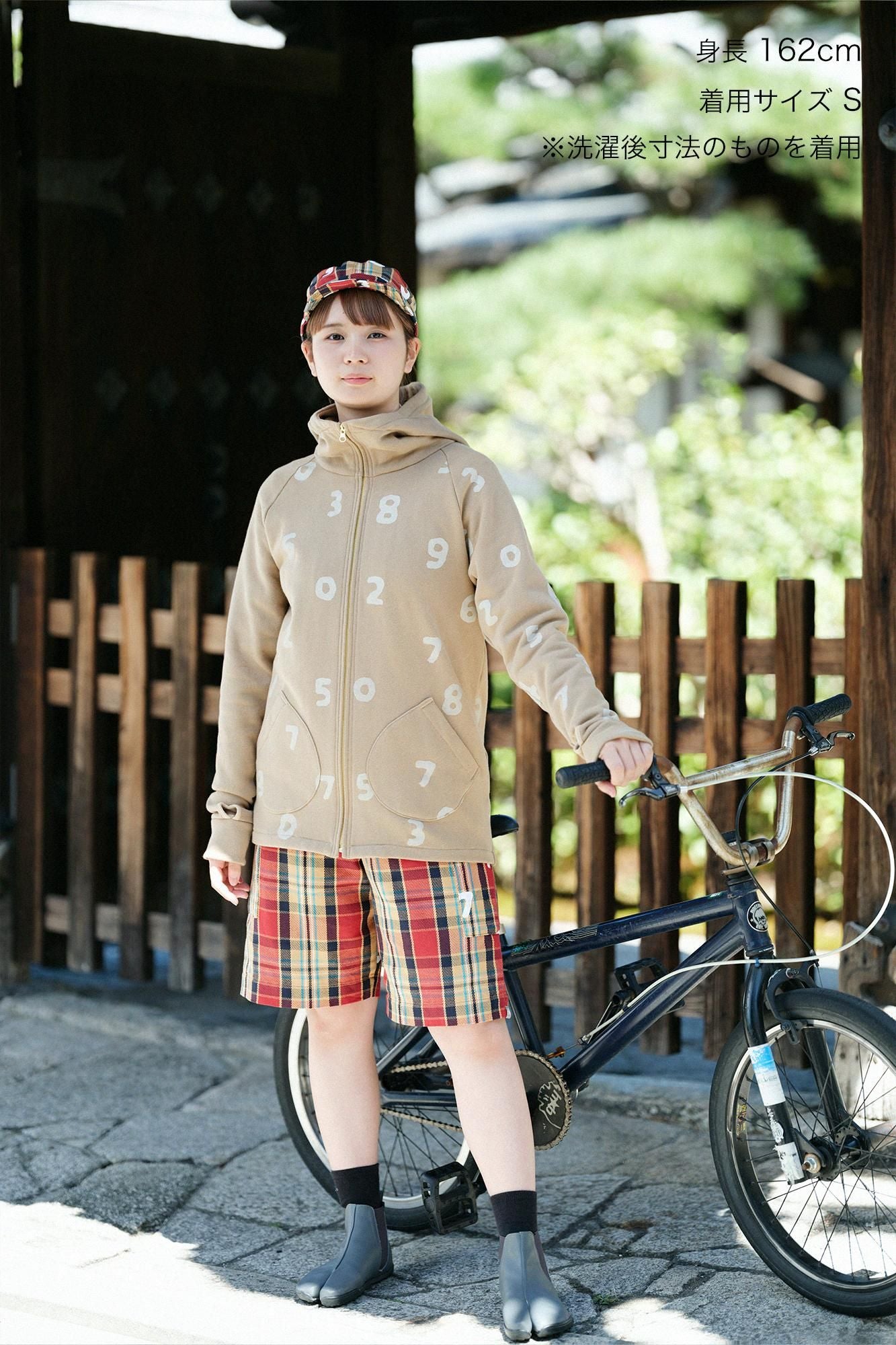 【仅网络发售】重磅斜纹布格纹BIKE短裤/红色 x SO-SU-U