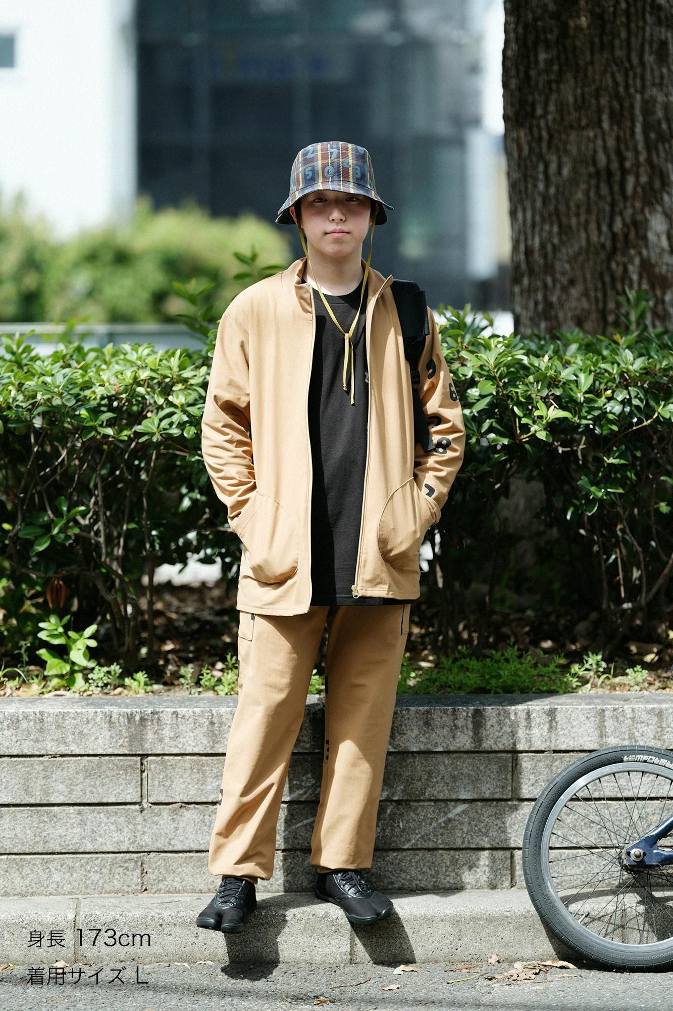 Fleece Brushed Lining Jersey BIKE Pants / Yellow Ocher×SO-SU-U