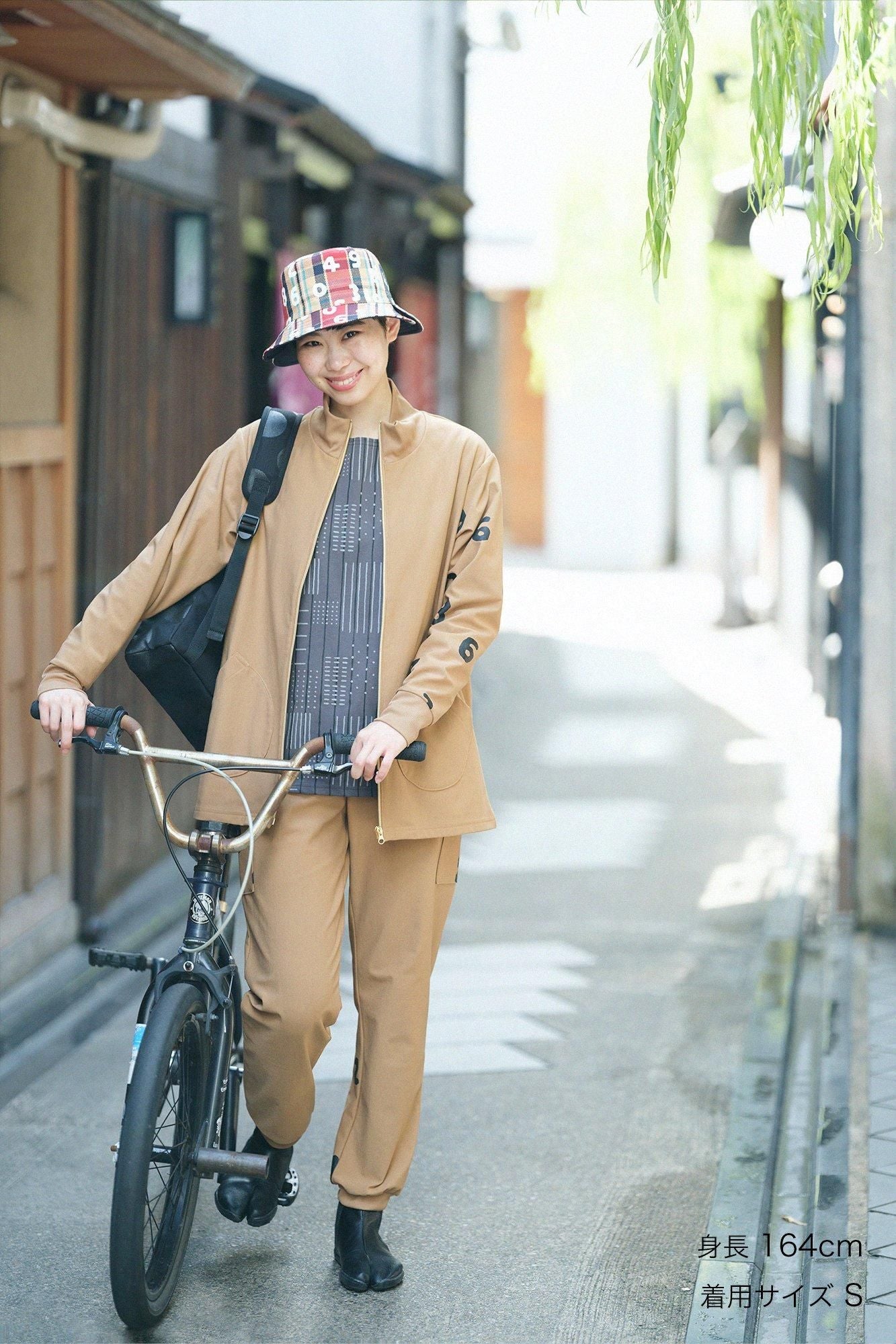 Fleece Brushed Lining Jersey BIKE Pants / Yellow Ocher×SO-SU-U