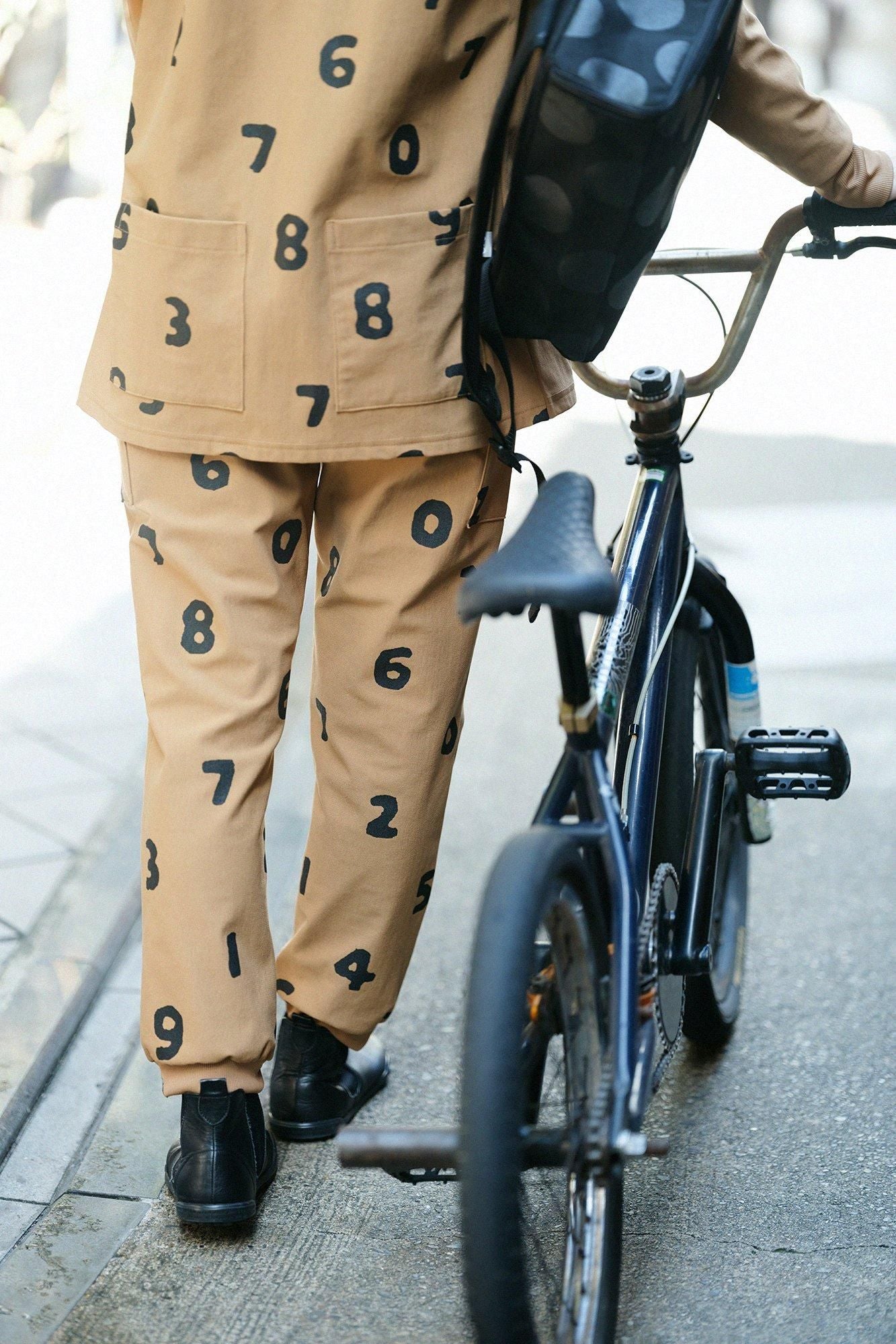 Fleece Brushed Lining Jersey BIKE Pants / Yellow Ocher×SO-SU-U