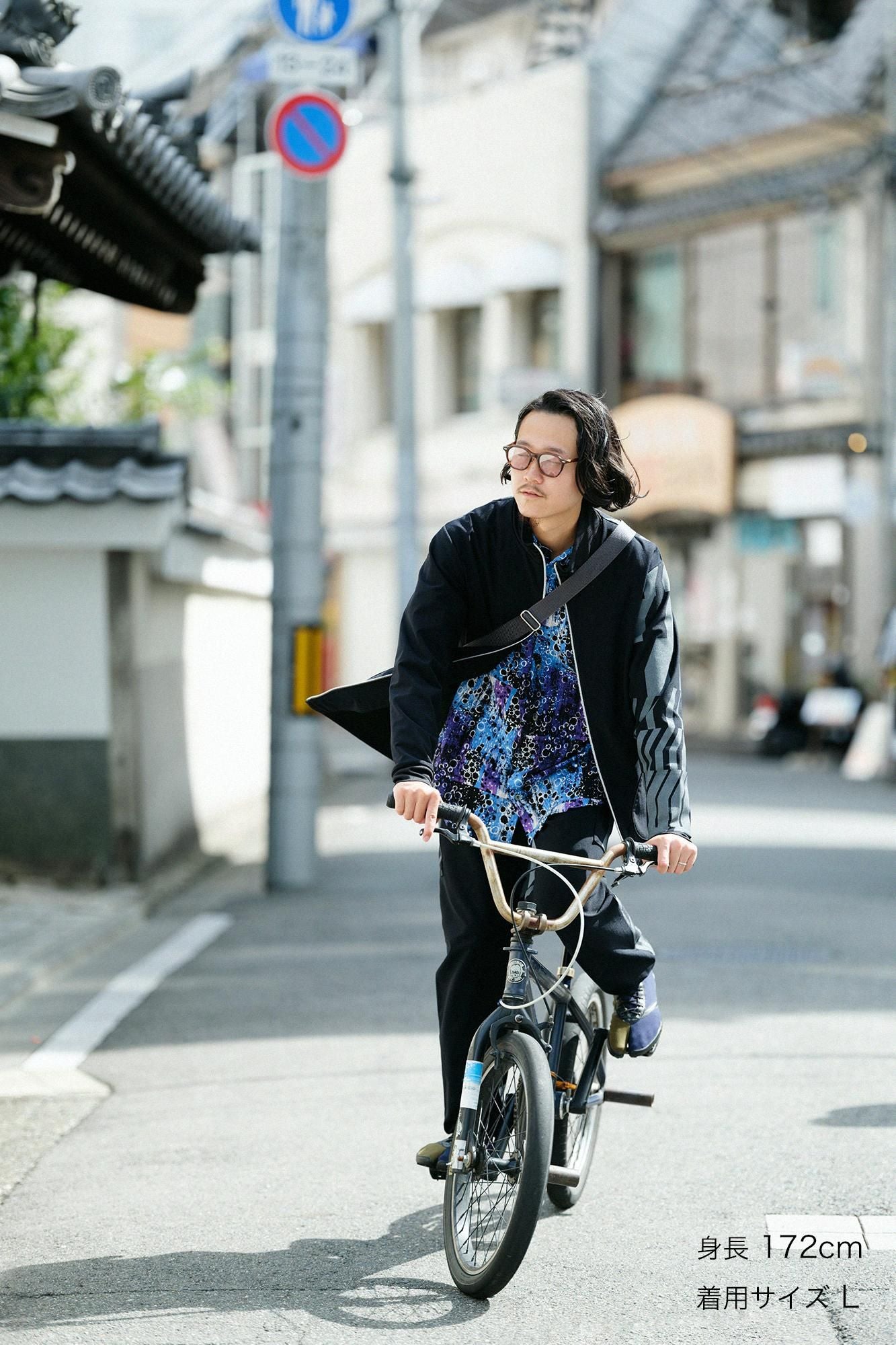 [仅网] 拉绒衬里针织衫 ZIP UP BIKE 夹克衫/黑色 x dandan