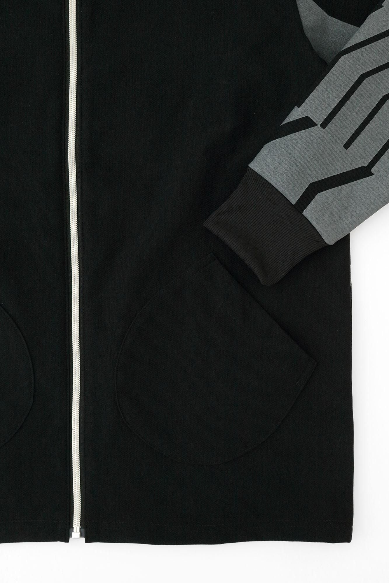 [仅网] 拉绒衬里针织衫 ZIP UP BIKE 夹克衫/黑色 x dandan