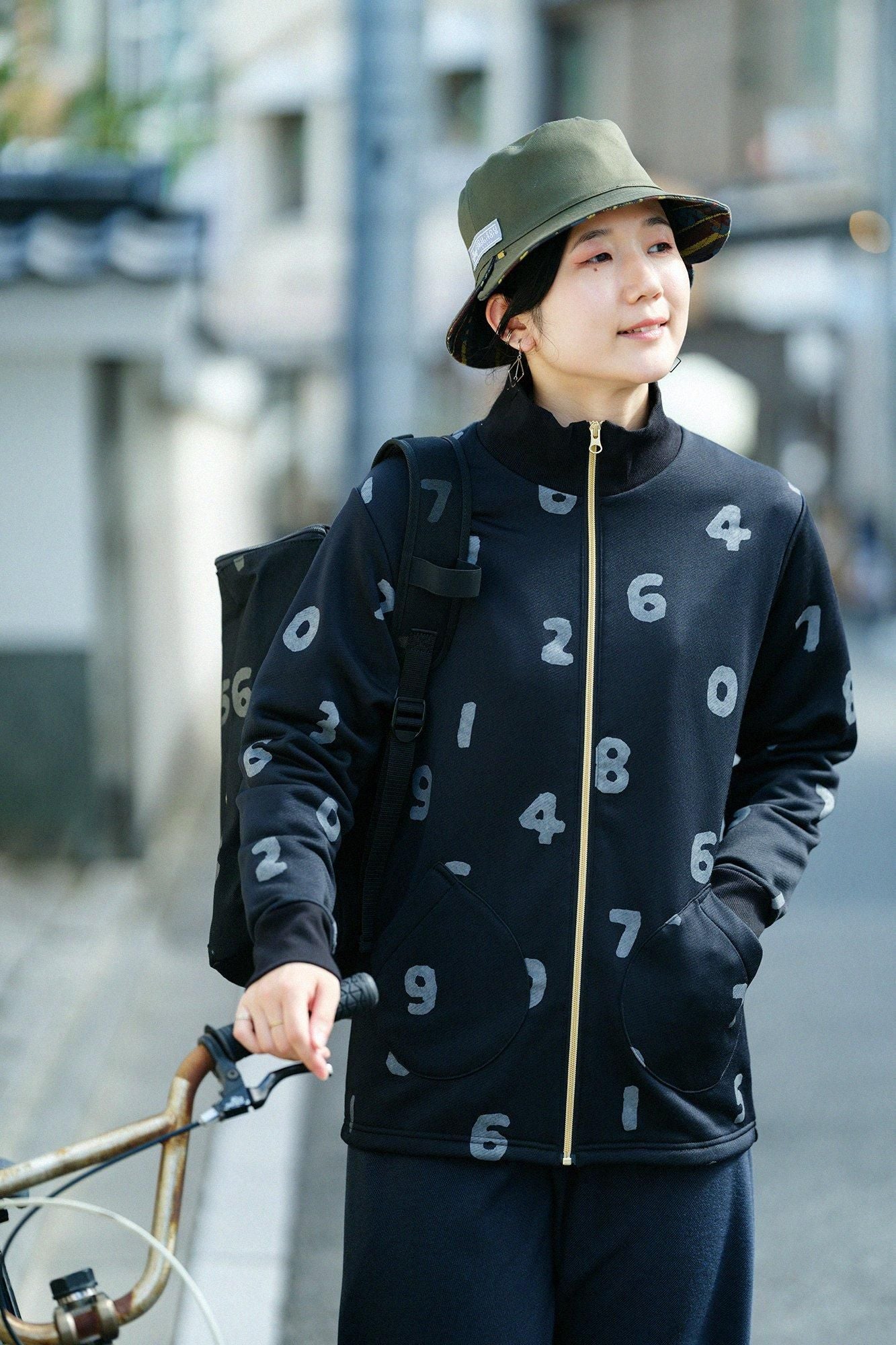 【net limited】Fleece ZIP UP BIKE Blouson／SO-SU-U Black