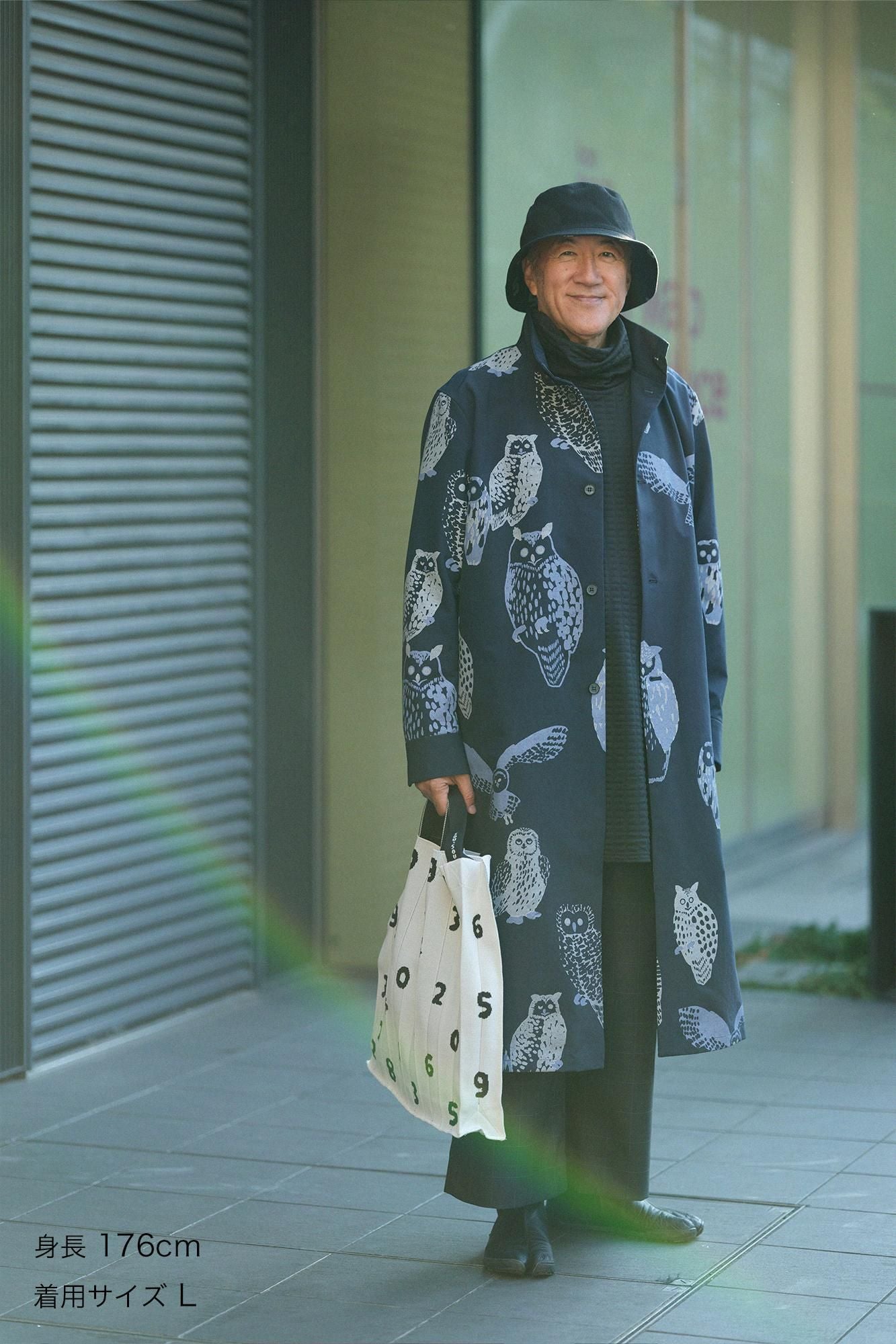 SOU・SOU 黒紺 ロングコート スタンドカラーロングコート