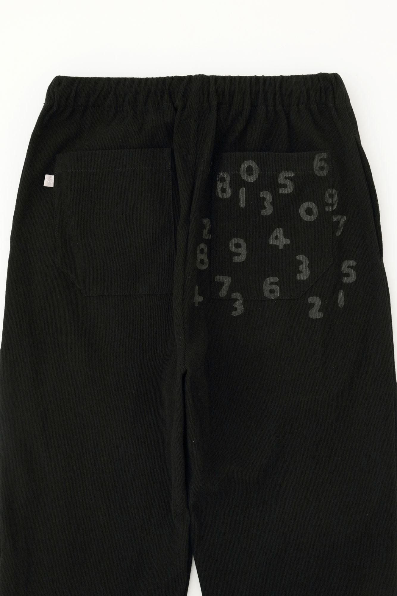 타카시마치지미 20/10 피크 엠보스 이지 테이퍼드 팬츠／검은색