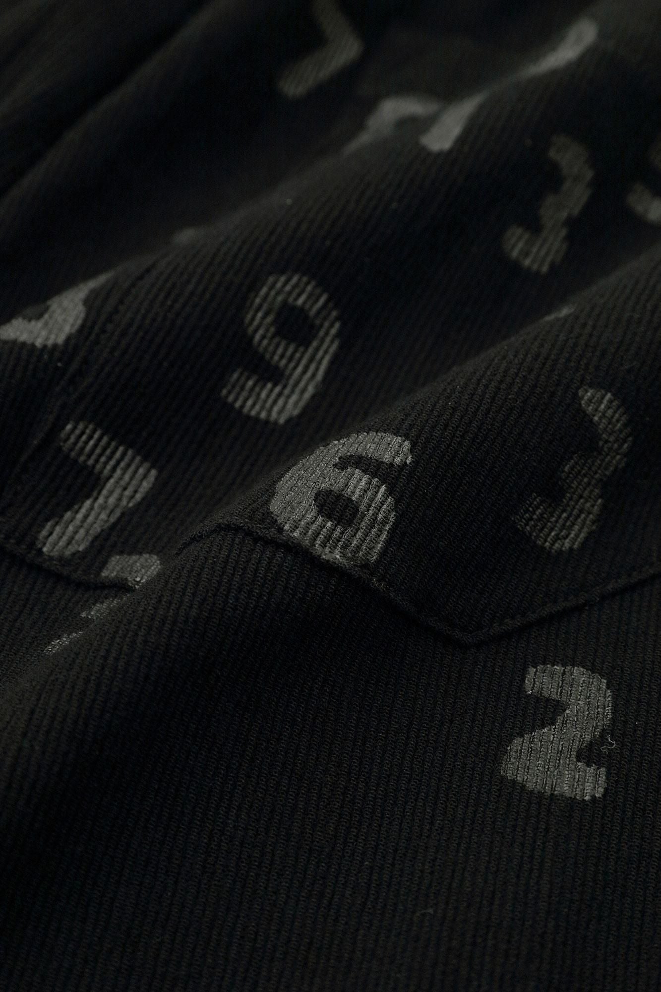 타카시마치지미 20/10 피크 엠보스 이지 테이퍼드 팬츠／검은색