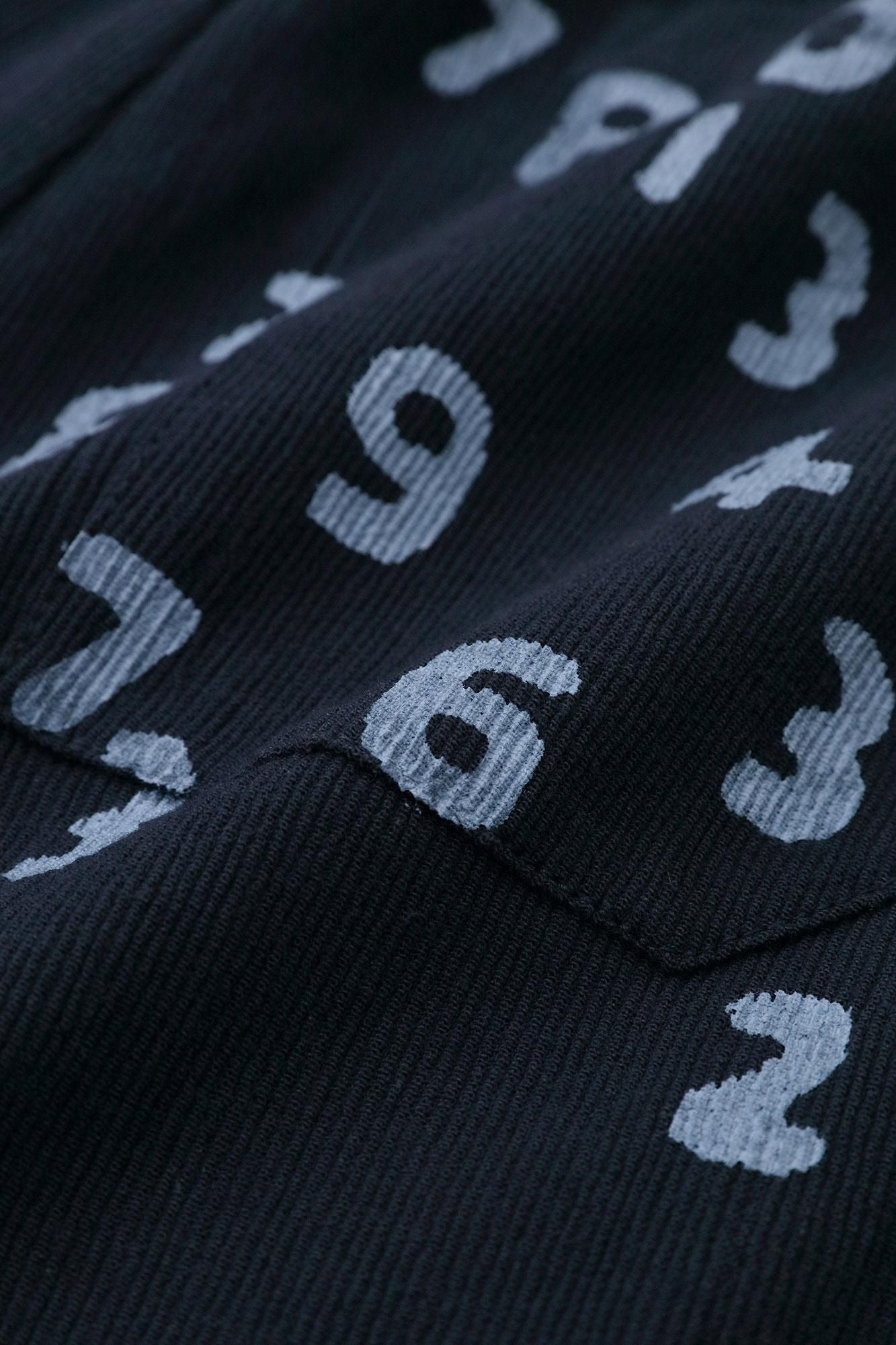 高島縮棉20/10 珠地型押加工休閒窄管長褲/藍黑色