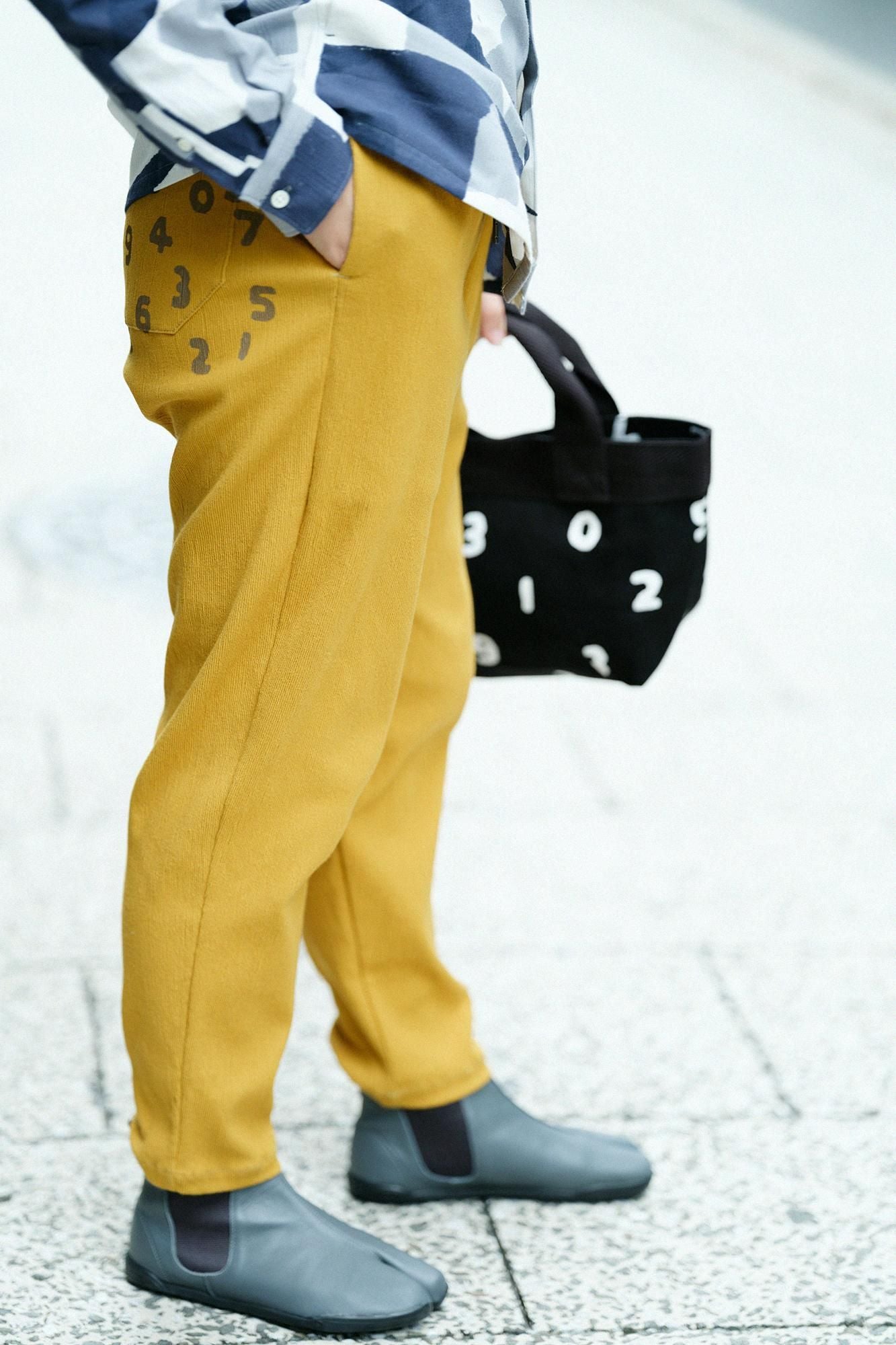 takashima chiku 20/10 Pique浮雕简易锥形裤子/Yamabuki Nezu