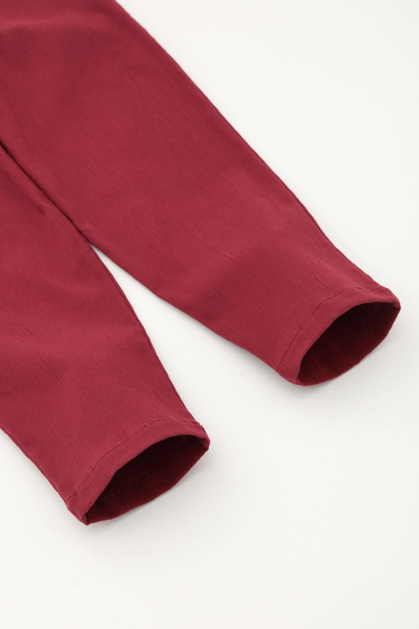 高島縮棉20/10 珠地佈型押加工休閒窄管長褲/Fukasoo