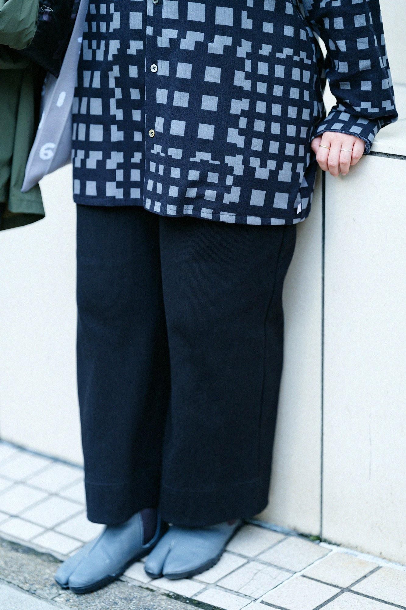 Takashima Jiji 20/10 Piqué-geprägte weite Hose/nasse Farbe