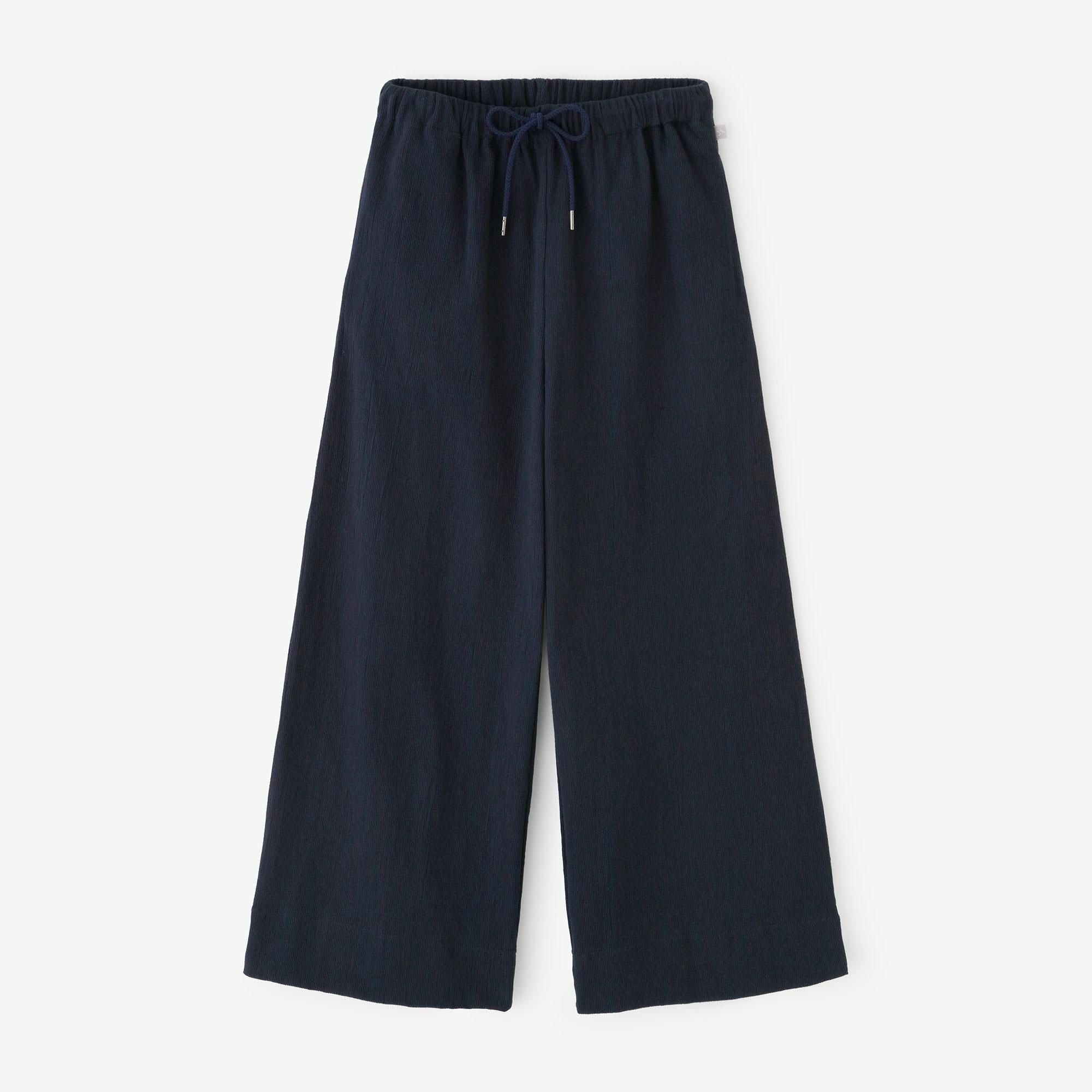 高島縮 40/40 ワイドパンツ 2.0／留紺（とめこん）