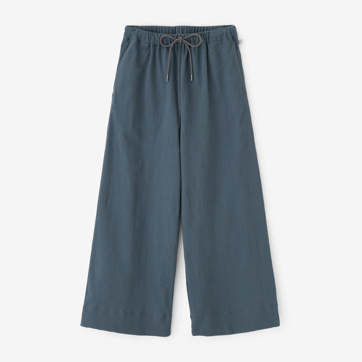 net限定】高島縮 20/10 ピケエンボス ワイドパンツ／貴族鼠（きぞくねず）