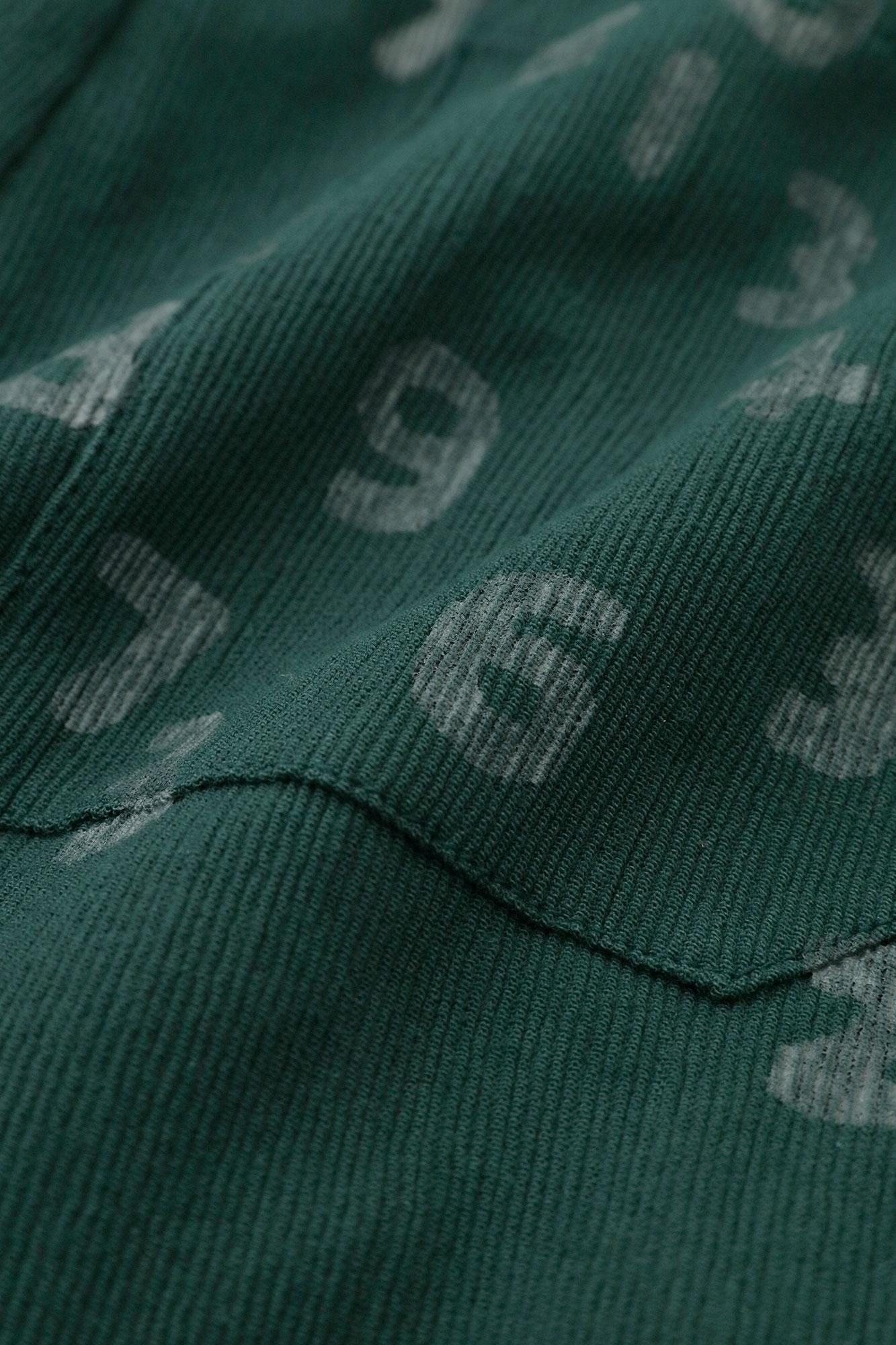 Chizimi Cotton 20/10 Pique Emboss Processed Wide Pants / Dark Green