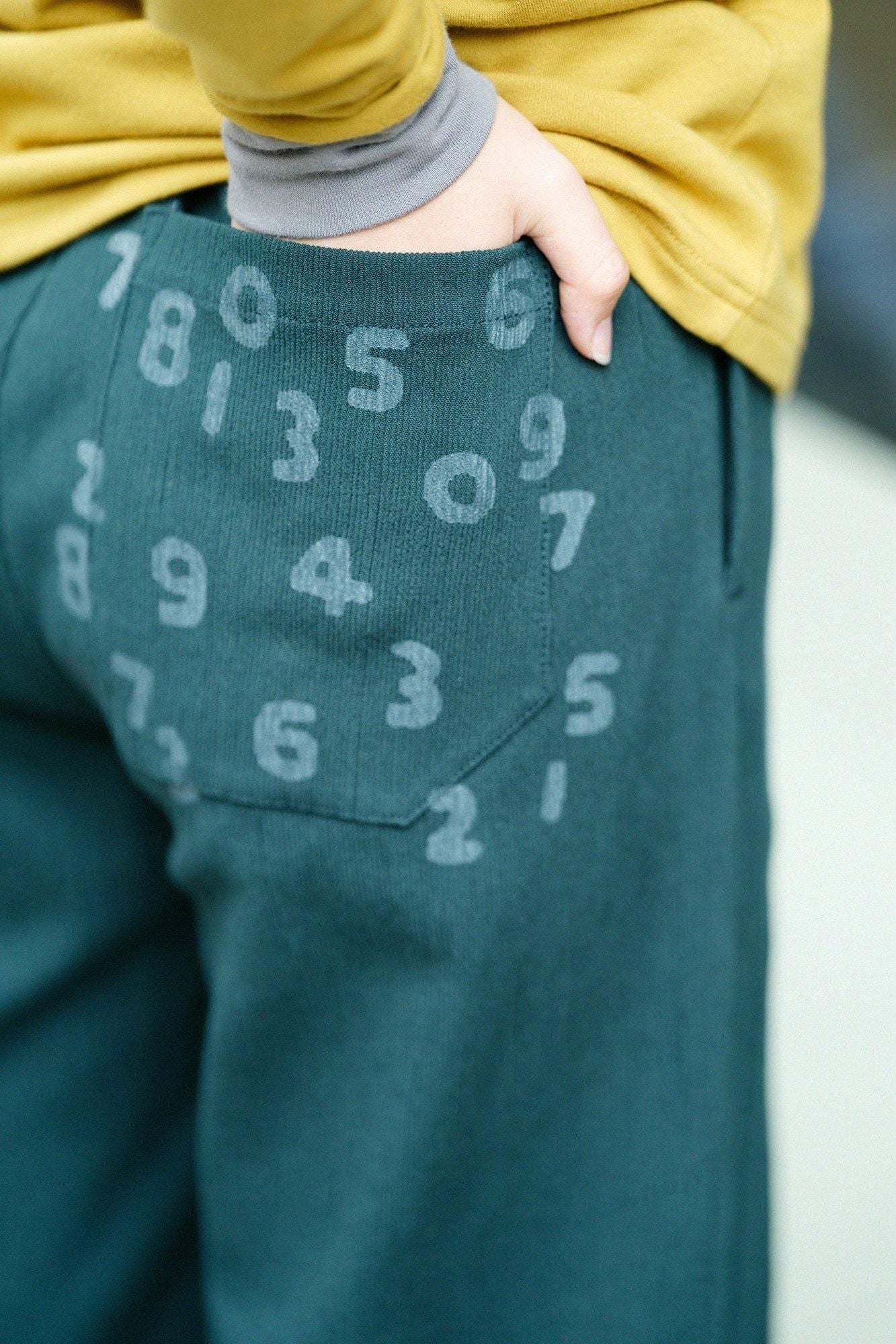 Chizimi Cotton 20/10 Pique Emboss Processed Wide Pants / Dark Green