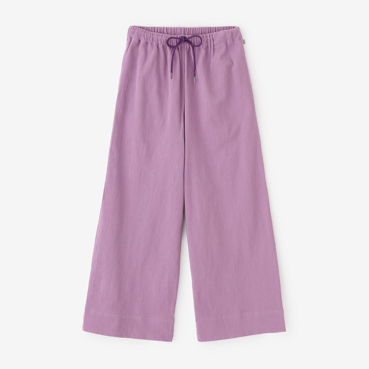 高島縮 20/10 ピケエンボス ワイドパンツ／藤鼠（ふじねず）