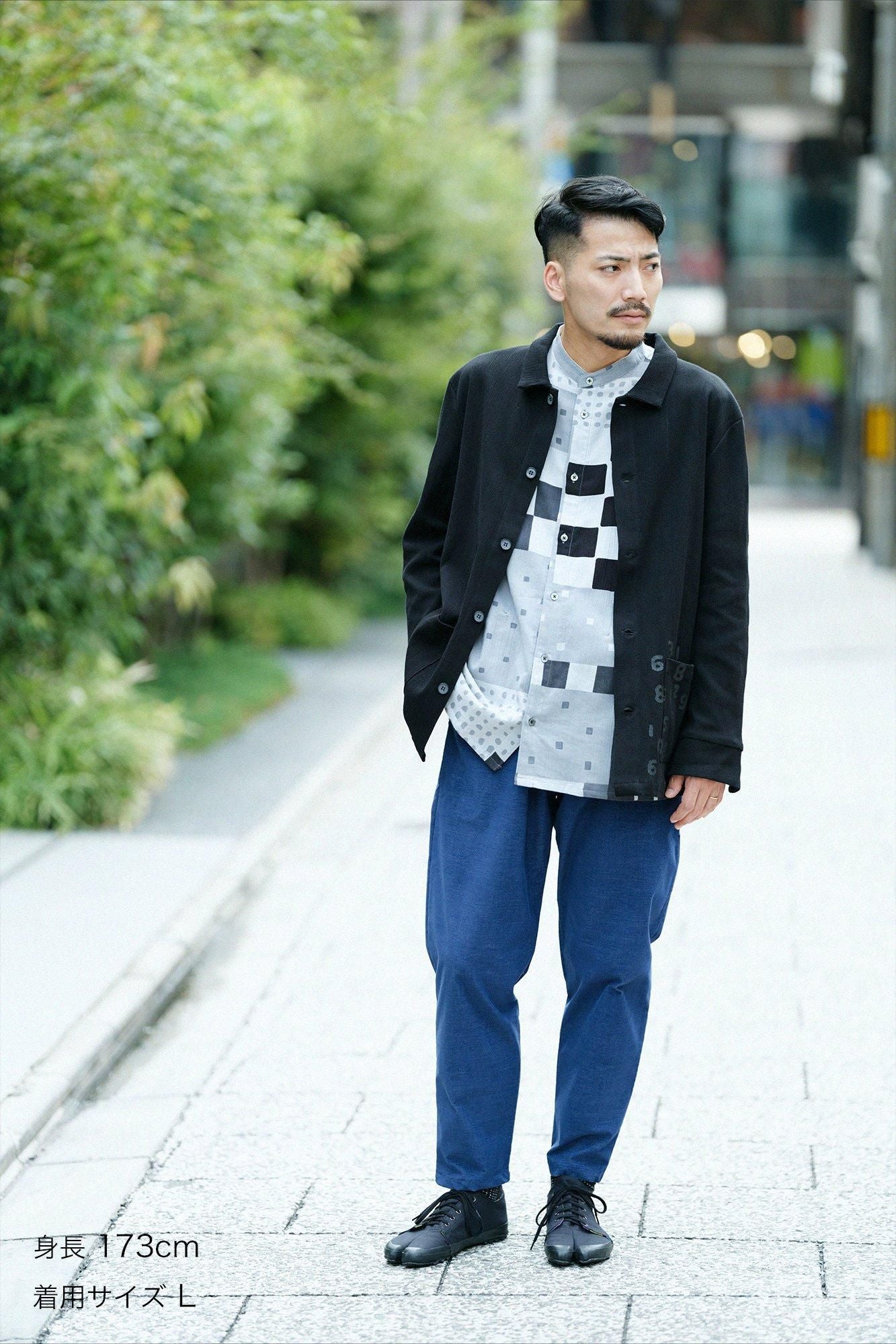 takashima chiku 20/10 Pique浮雕领夹克/木羽毛颜色（木材）