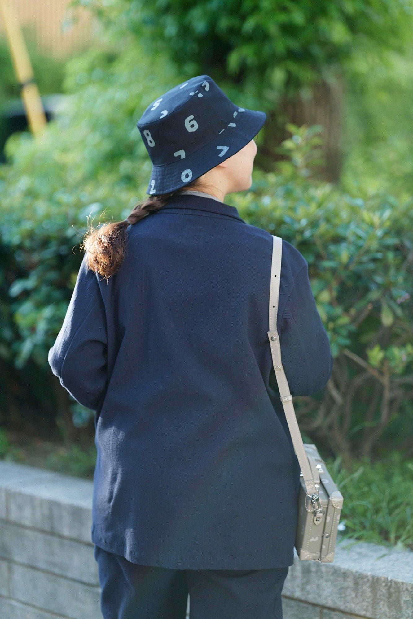 Chizimi Cotton 20/10 Emboss Processed Collar Jacket / Dark Blue