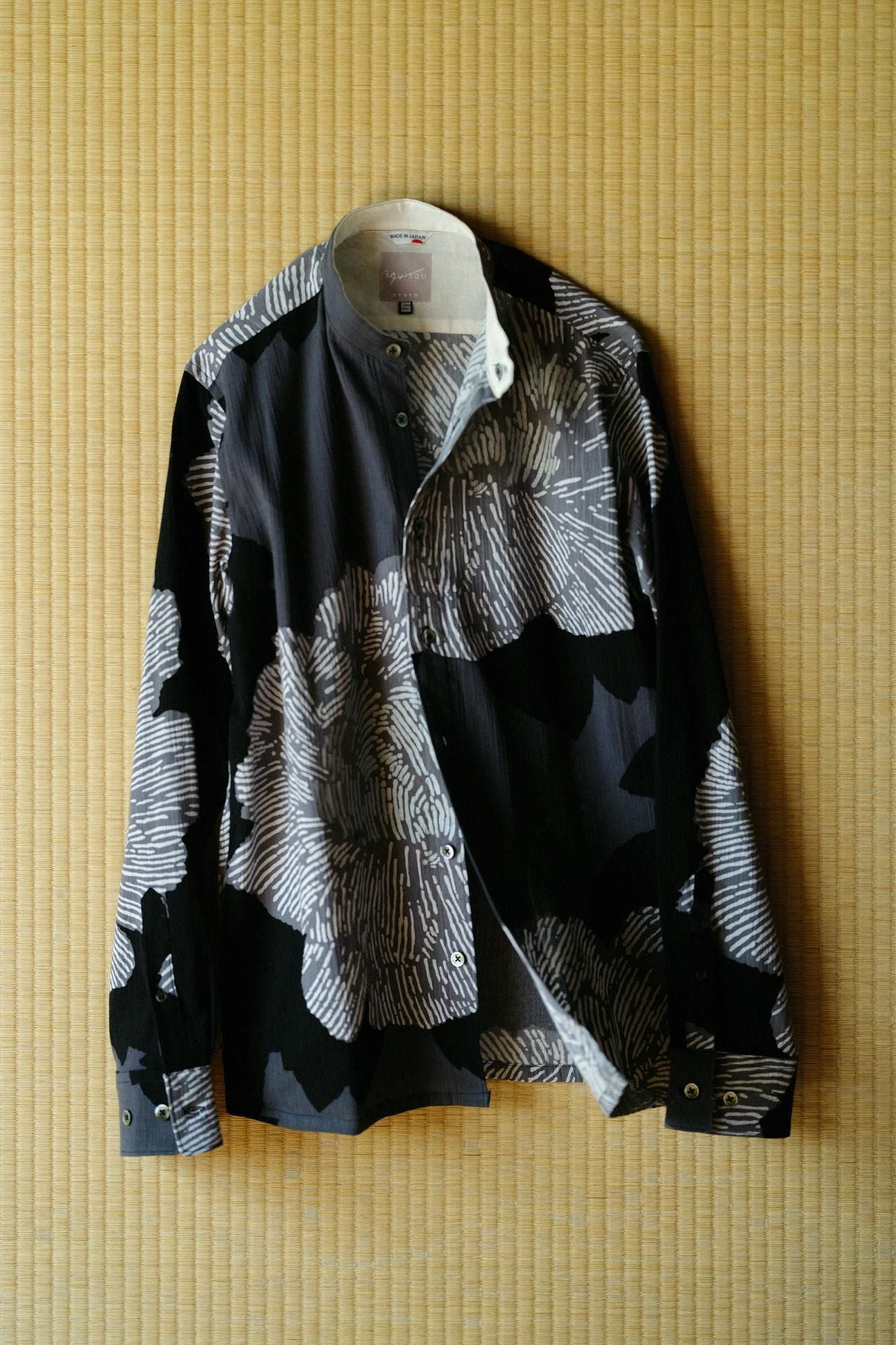 高島縮 20/20 スタンドカラーシャツ SP／芍薬（しゃくやく）