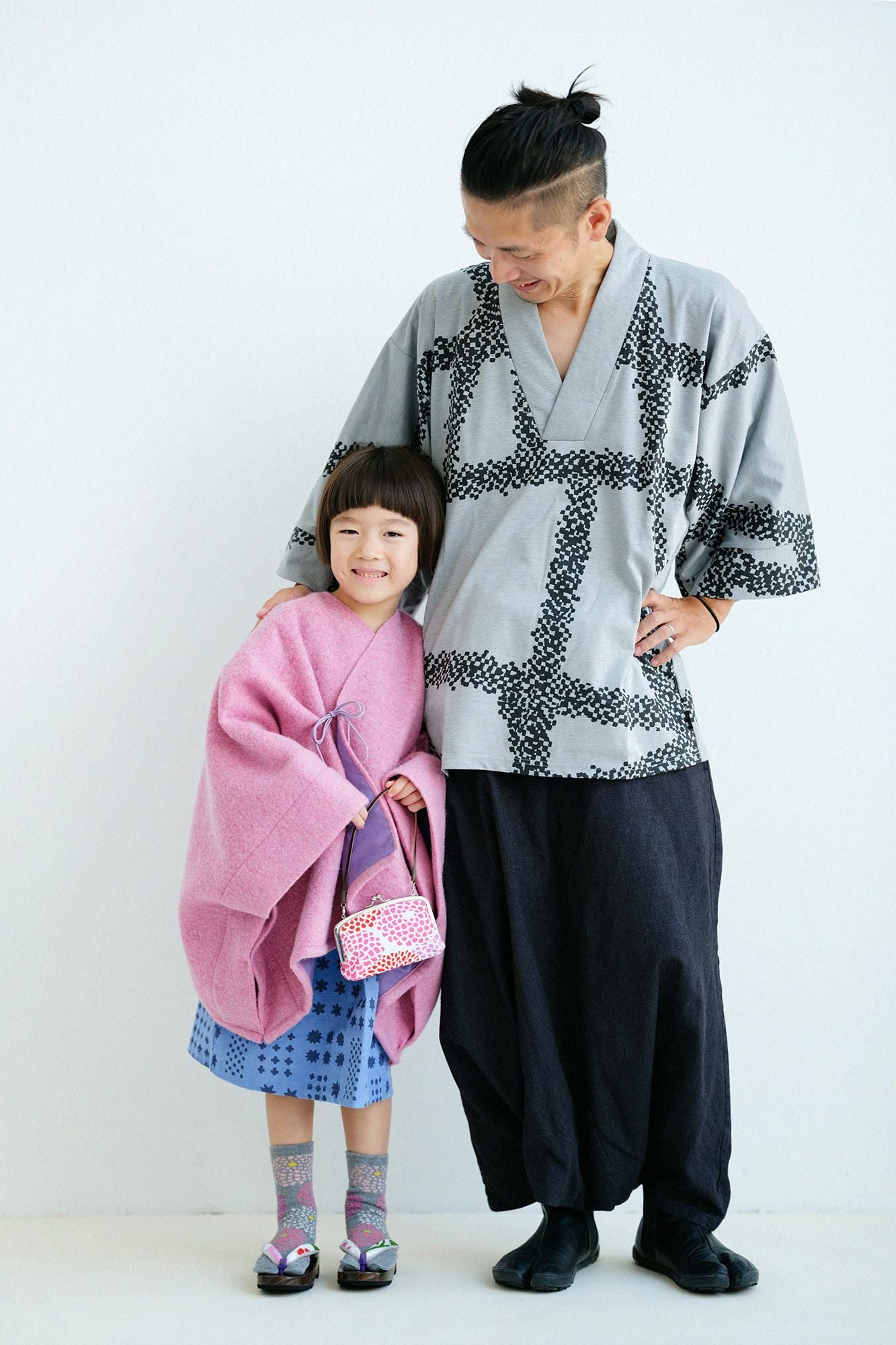 ●燈芯絨圓弧袖貫頭衣／大雪山 淡藍色