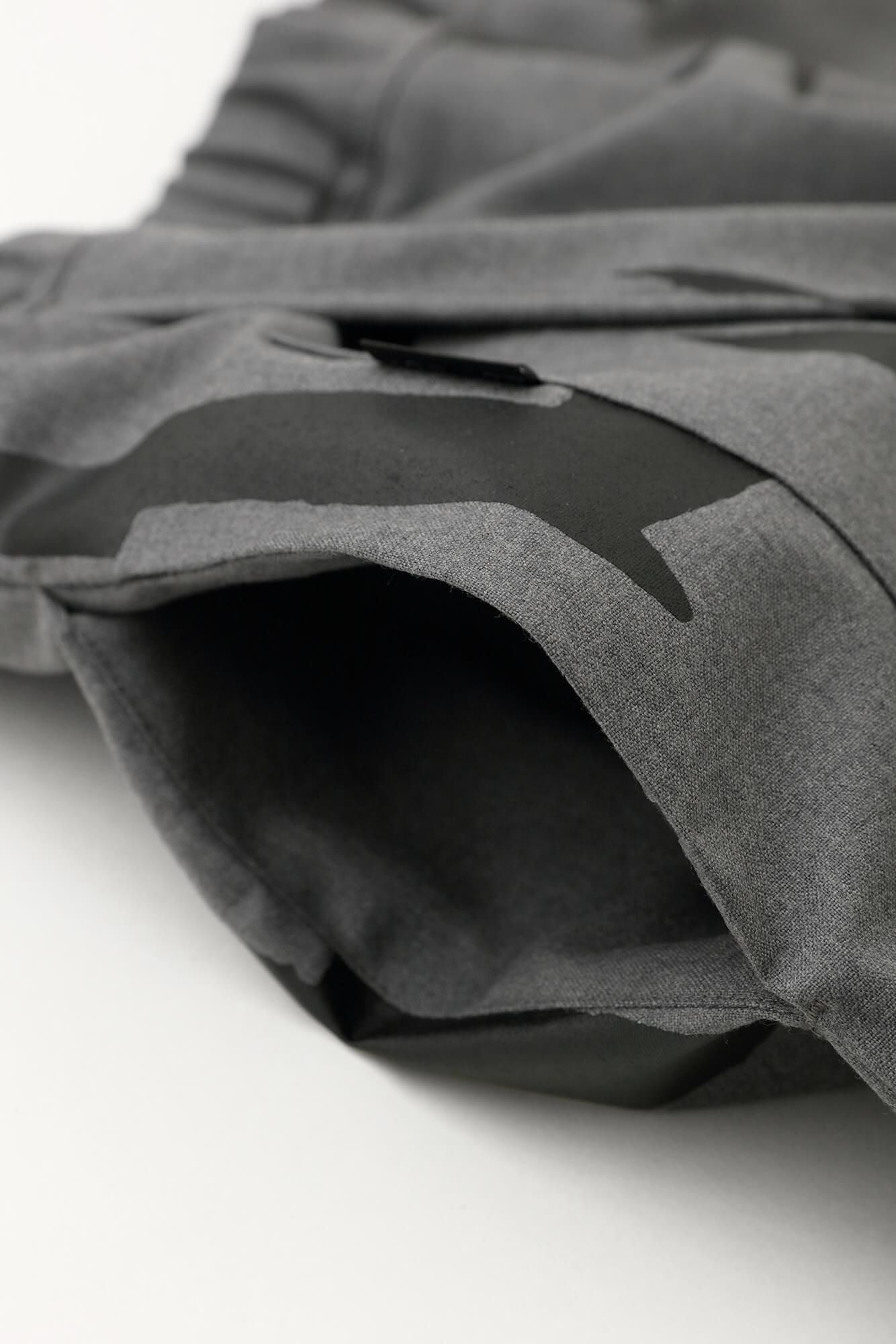 梳毛 和服褲裝／閃電形 深灰色