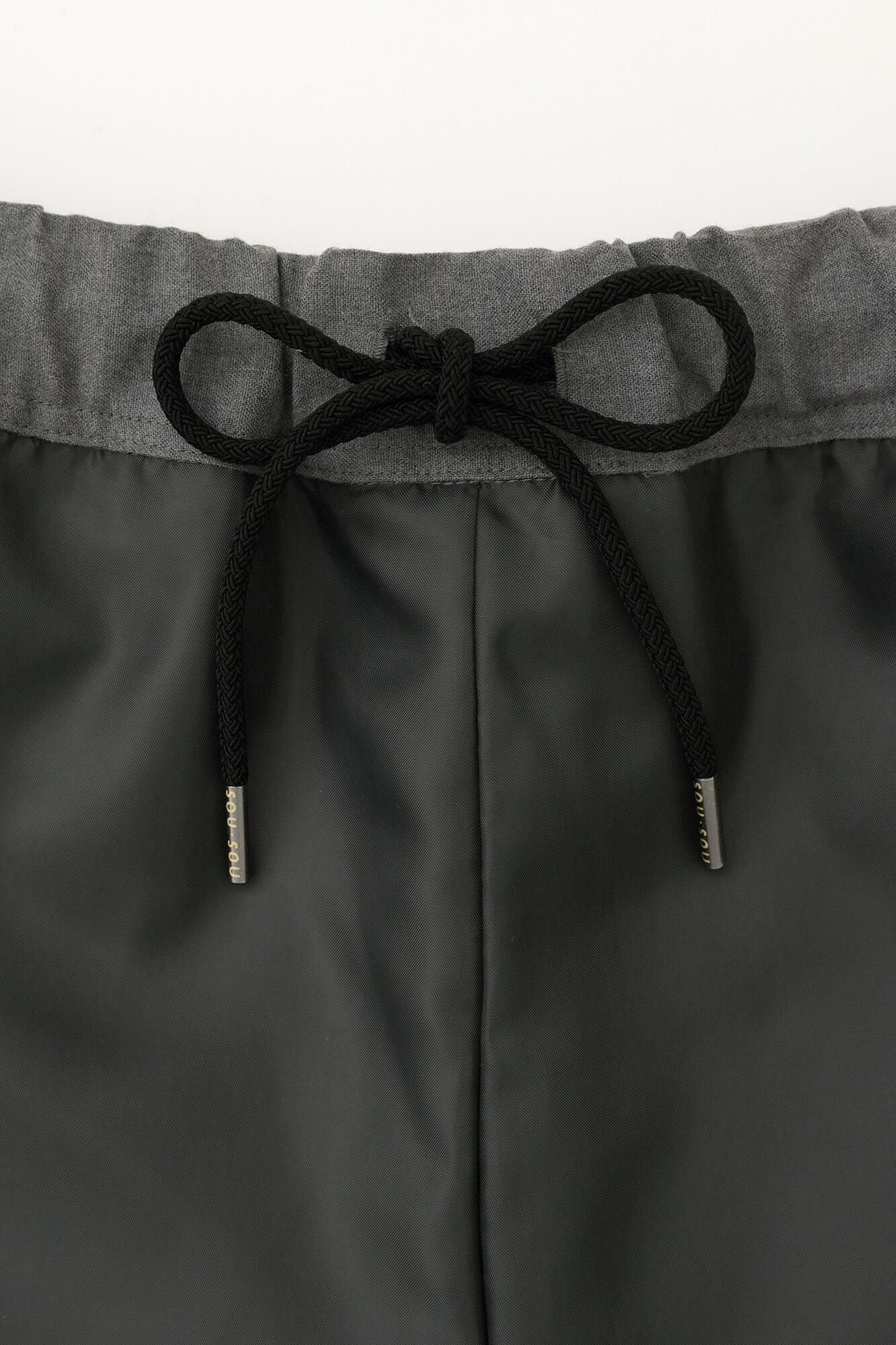 梳毛 和服褲裝／閃電形 深灰色