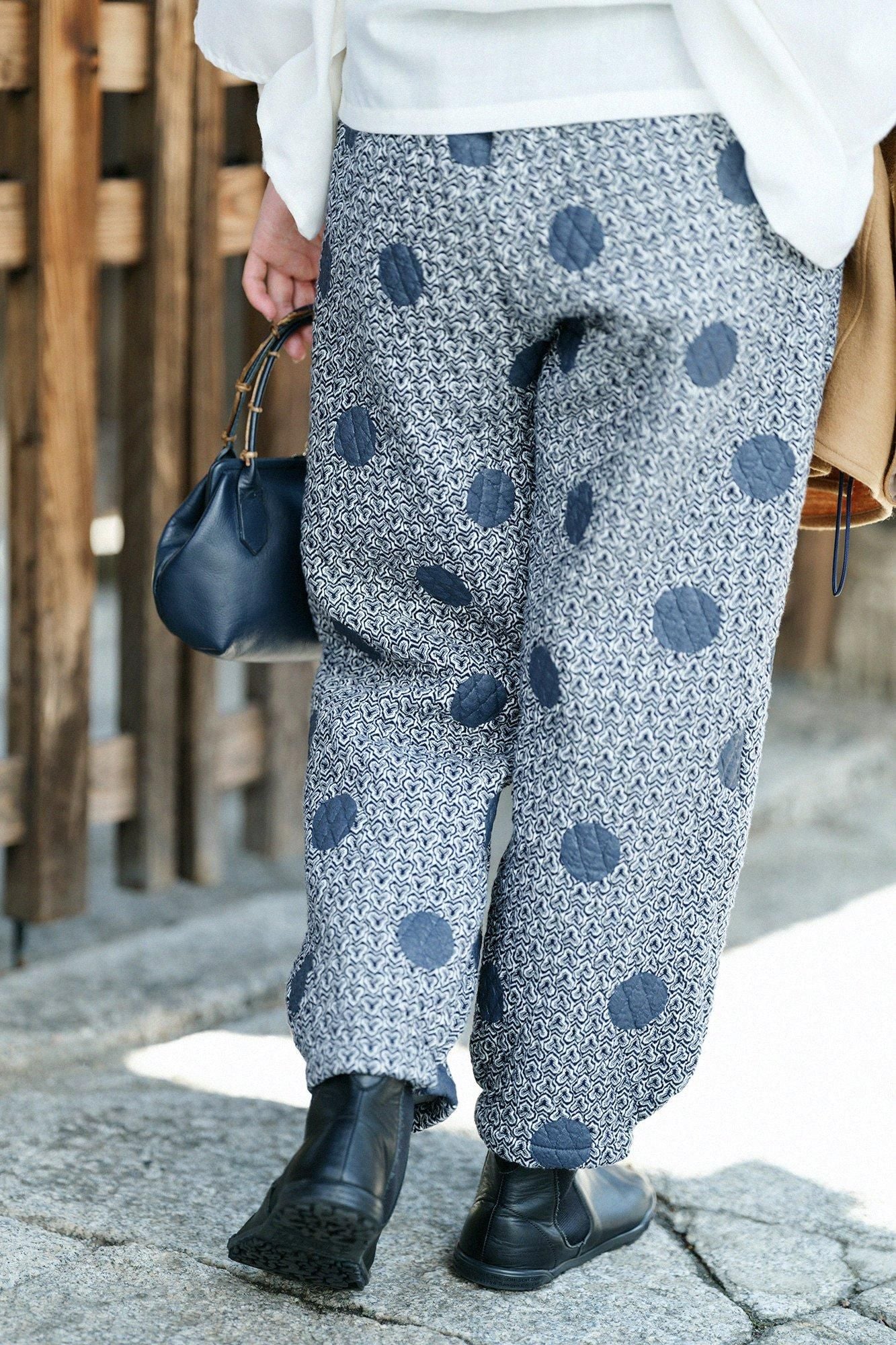 刺編 工人褲／圓點 間疏 