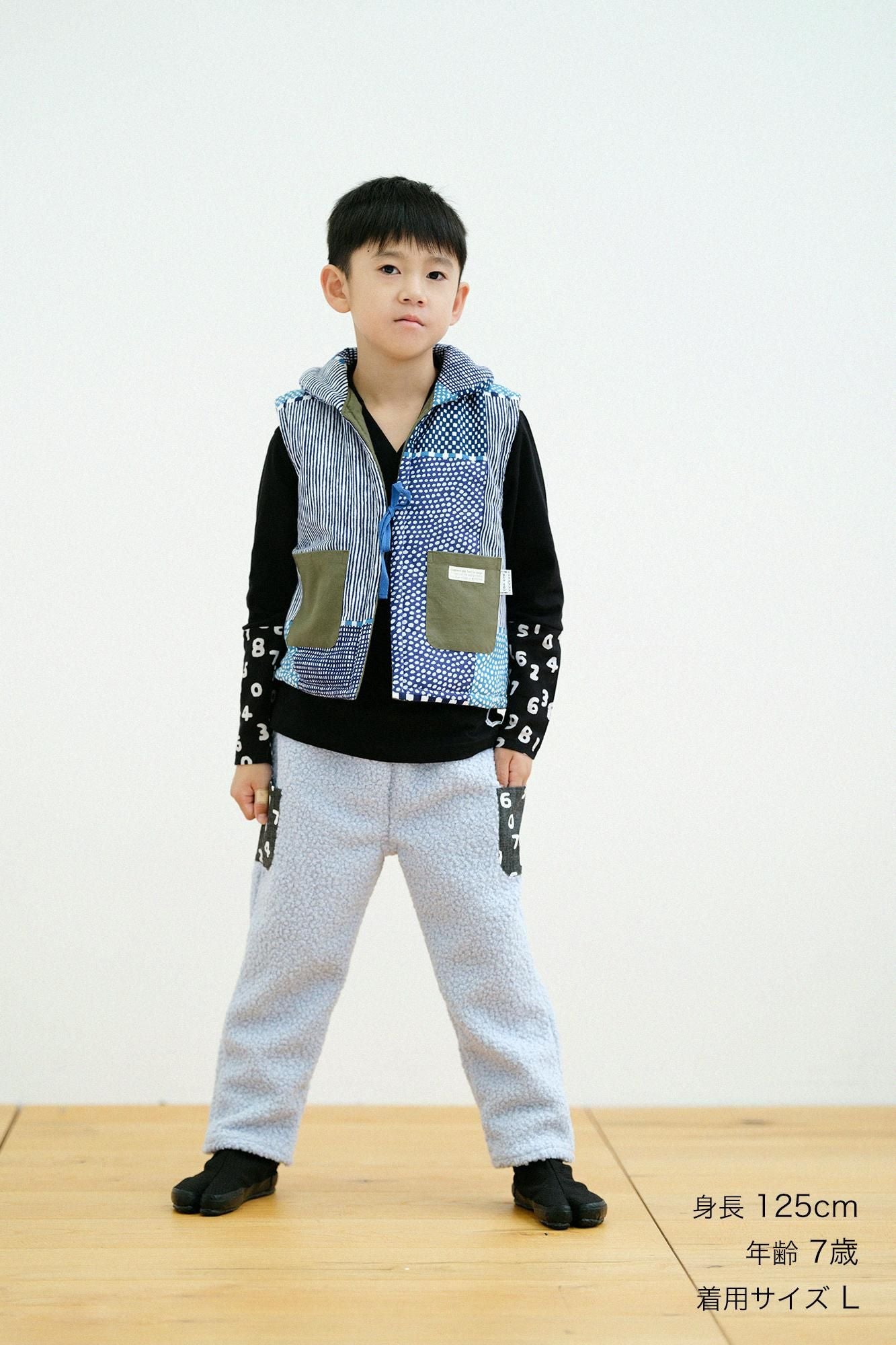 ●仿毛童裝長褲/淡藍色