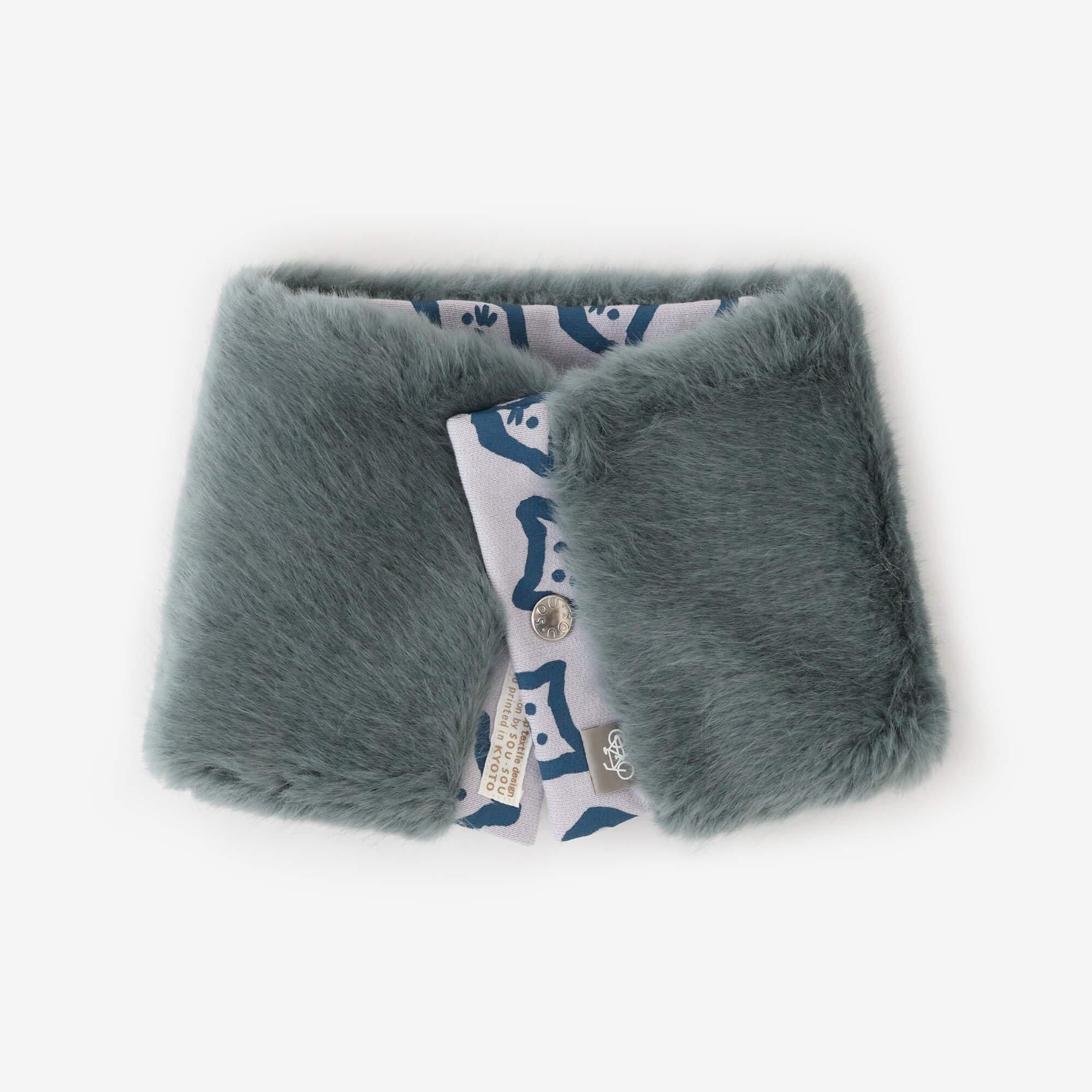 ●雙面用 BIKE短圍巾 KIDS／小貓處處 灰色