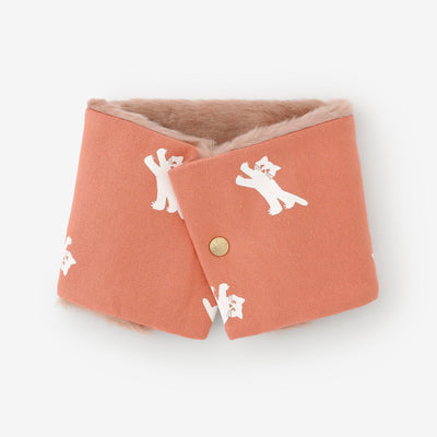 ●雙面用 BIKE短圍巾 KIDS／貓 賽跑 橙色