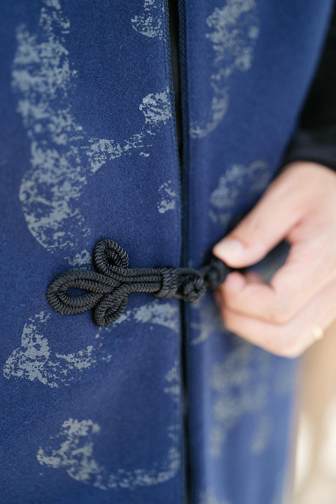 羊毛麥爾登陣羽織/怒濤 時代寶藍色