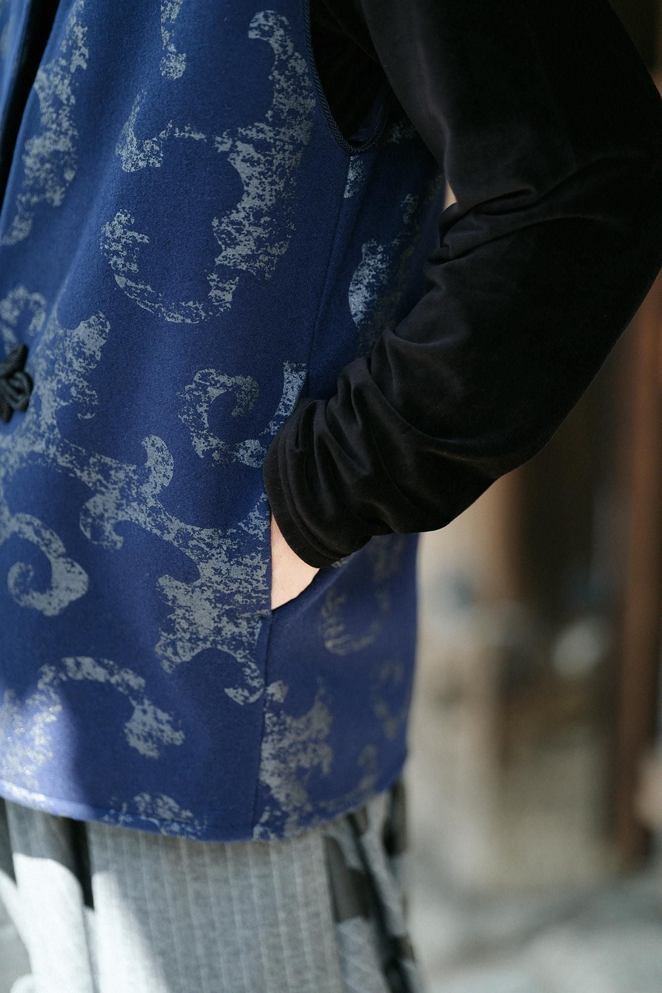 羊毛麥爾登陣羽織/怒濤 時代寶藍色