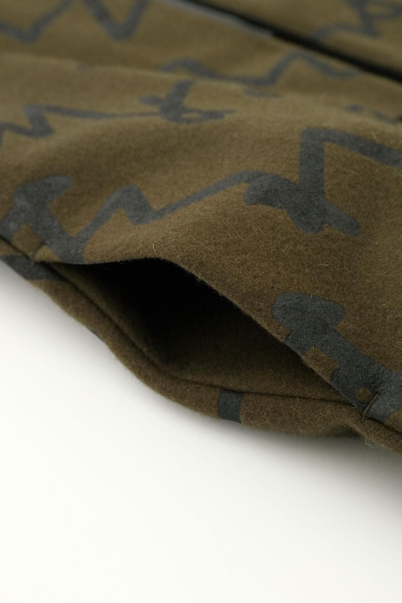 羊毛麥爾登陣羽織文綠褐色