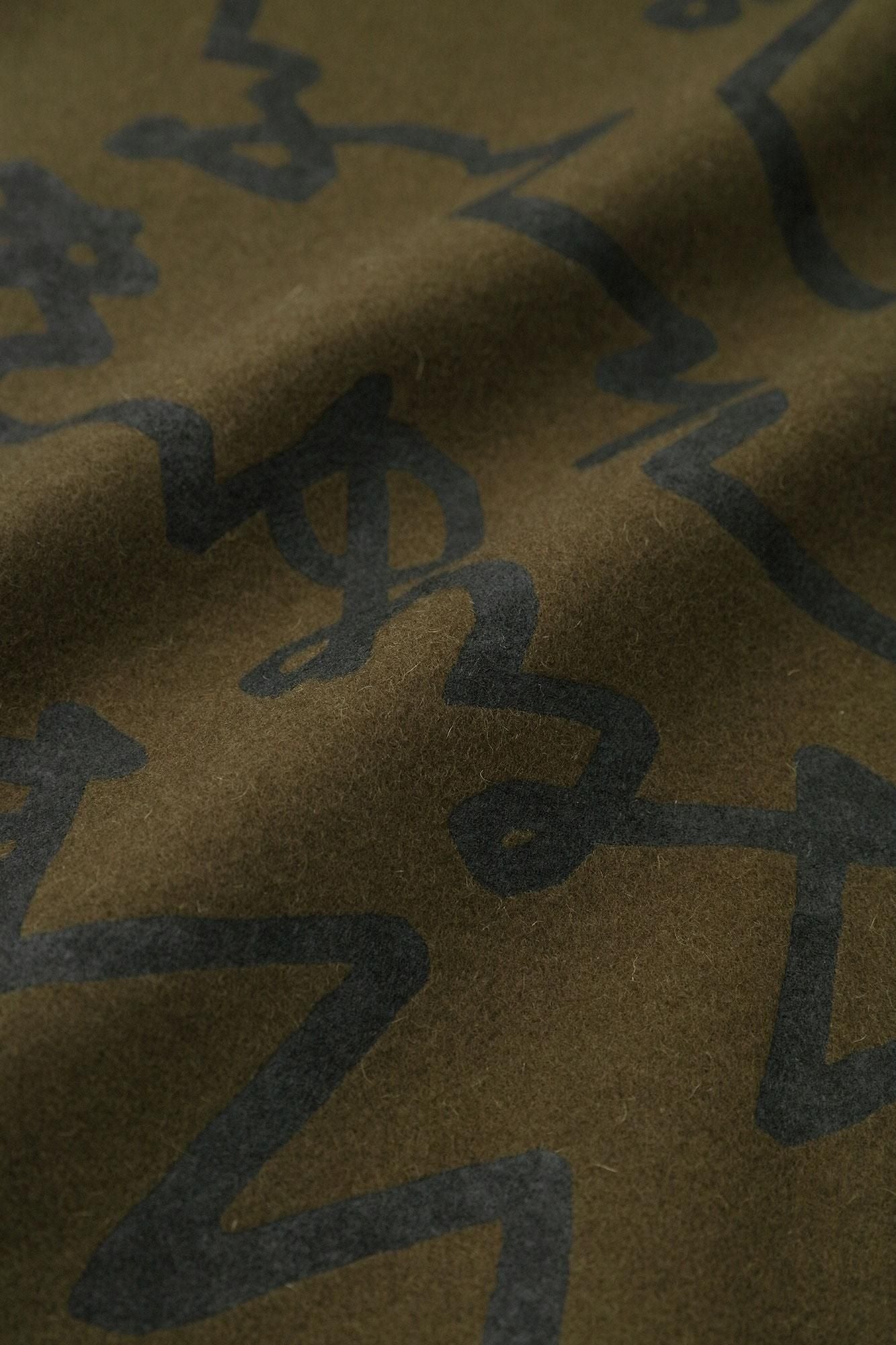 羊毛麥爾登陣羽織文綠褐色