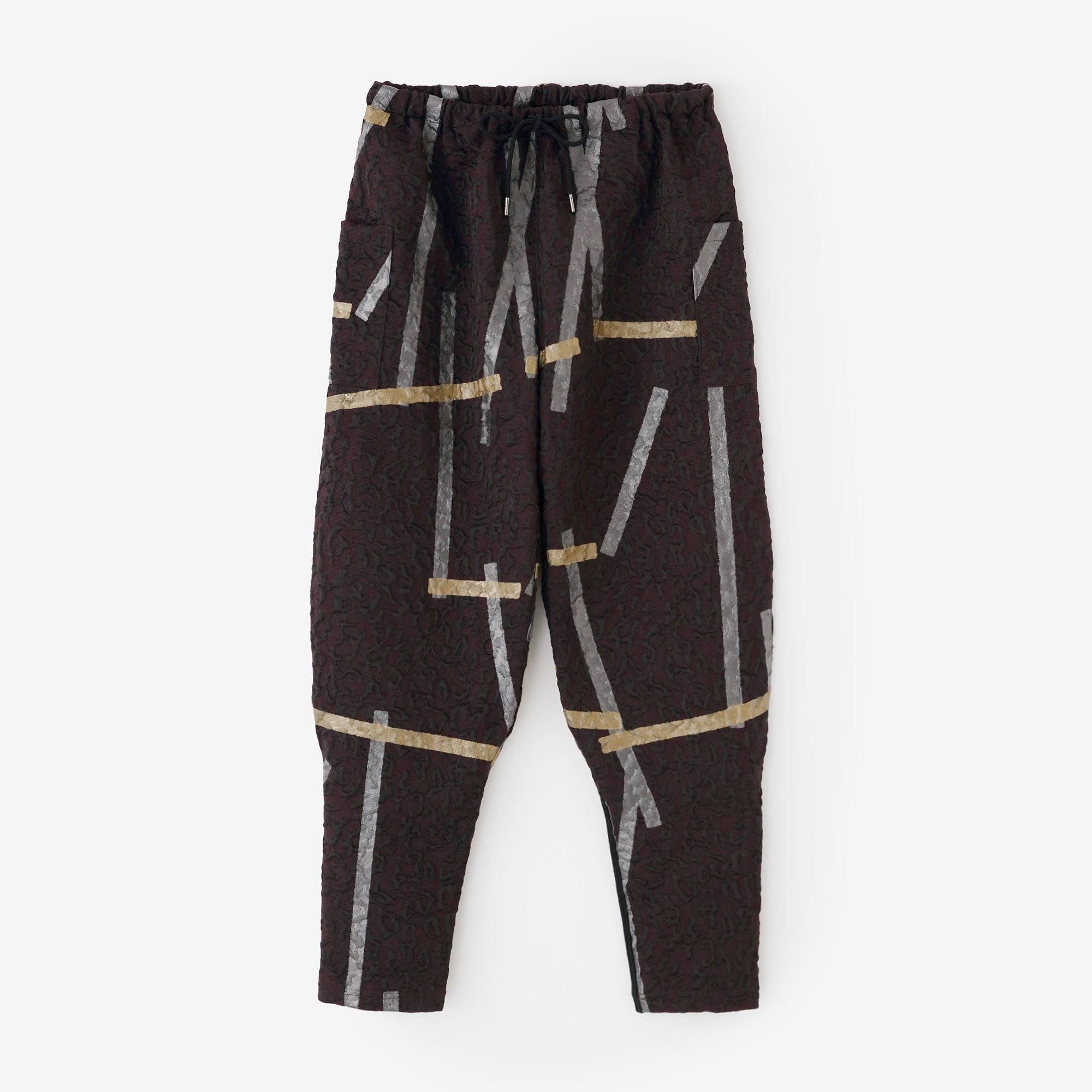 Jacquard Matelasse Harem Pants / Tobi Reddish Black