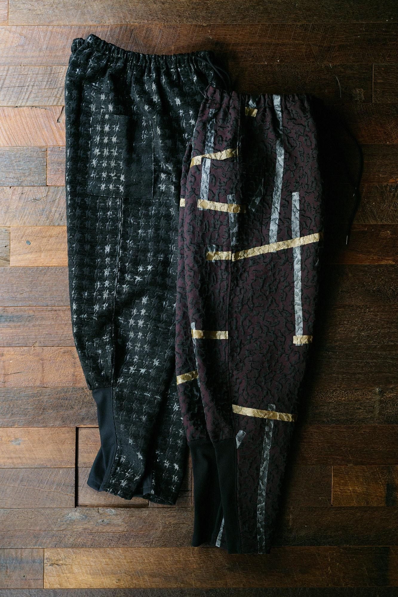 Jacquard Matelasse Harem Pants / Tobi Reddish Black