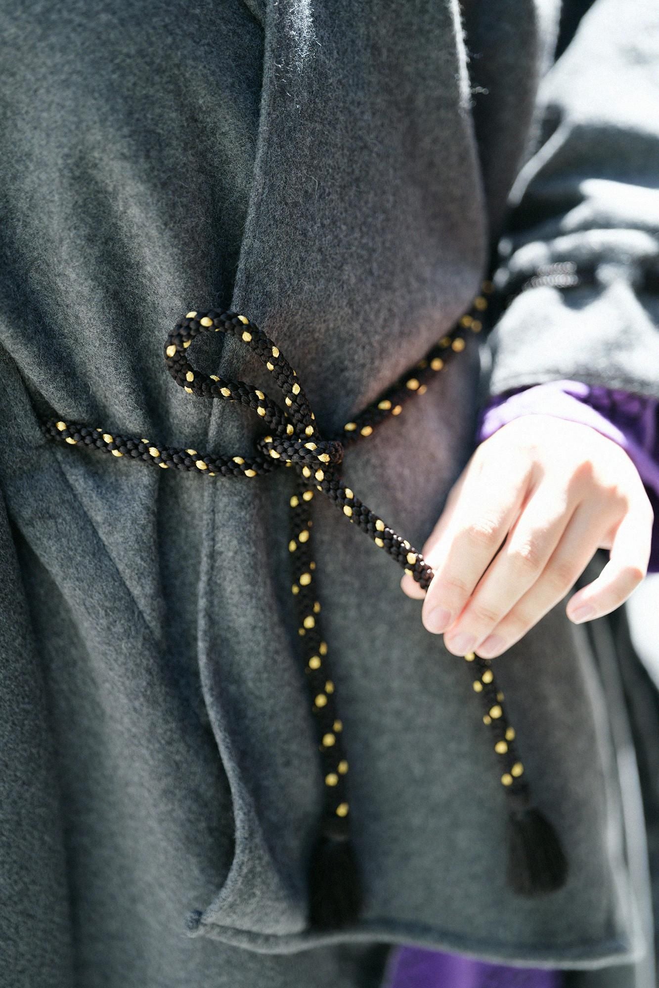 [Reservierung] Super 120's Wool Kisaragi Openwork Shoulder Up Sleeve Tie/Dark Ash (*Versand voraussichtlich um den 25. November)