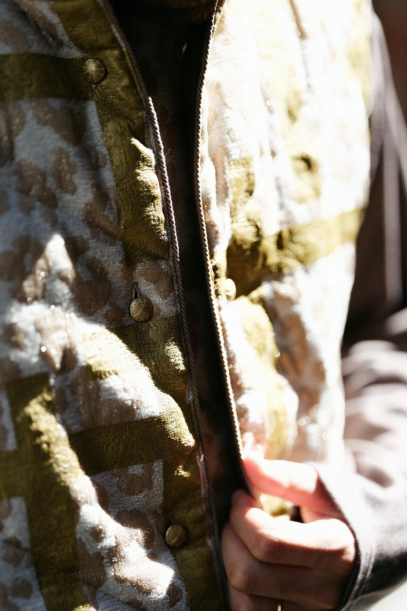 陣羽織粗花呢(jinbaori)夾棉 附裡襯/柵欄