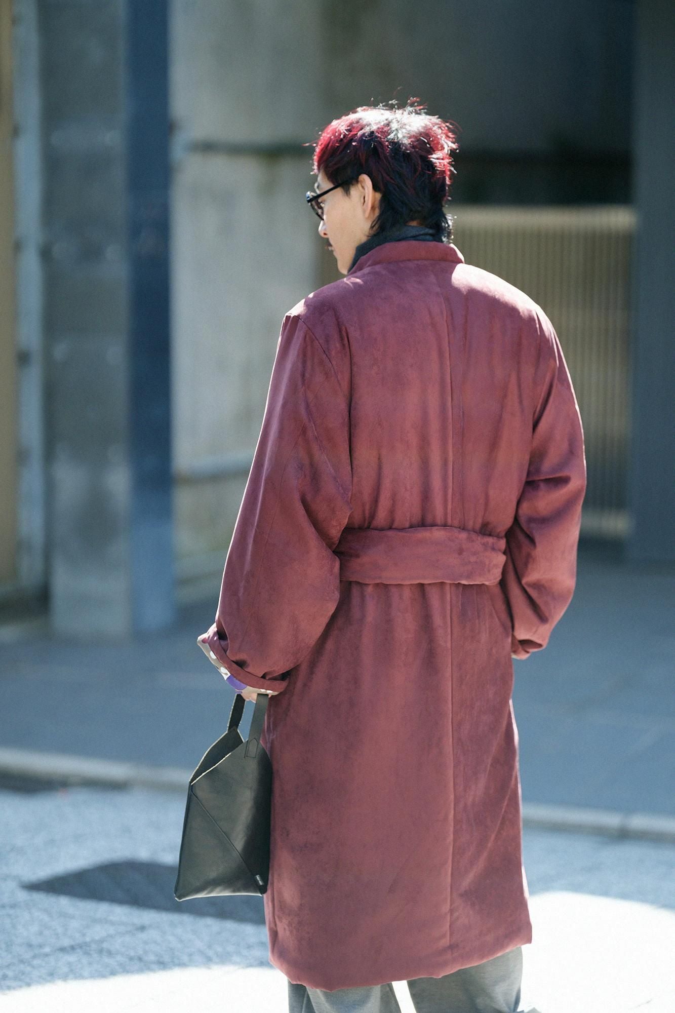 Faux nubuck tanzen (tanzen) doublure rembourrée / couleur cuivre rouge (shakudoiro) x yukimochi saule et camélia (yukimochi yanagi et tsubaki)