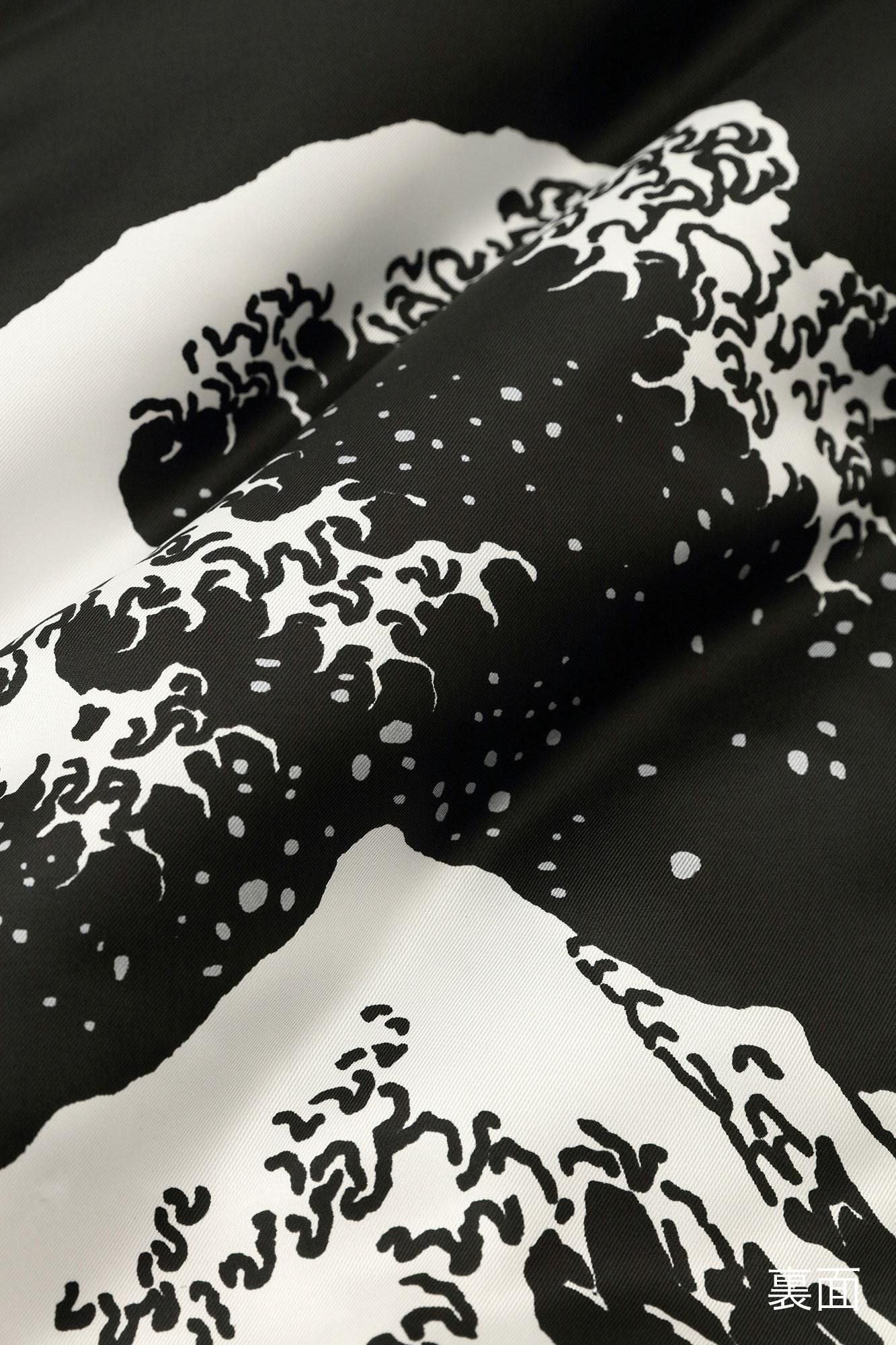 フェイクヌバック 丹前（たんぜん） 中綿袷（なかわたあわせ）／深紺（しんこん）×北斎（ほくさい） 神奈川沖浪裏（かながわおきなみうら） 写し（うつし）