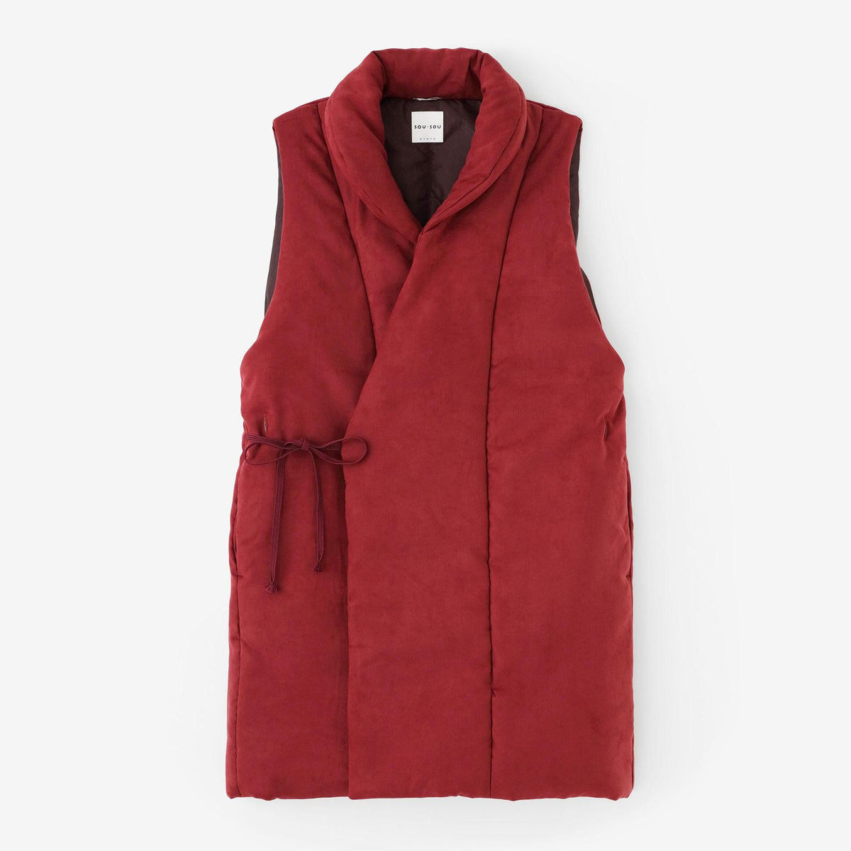 SOU・SOU ソウソウ　フェイクヌバック　長陣羽織　ベストジレ日本製 フェイクヌバック 長陣羽織（ながじんばおり） 中綿袷（なかわたあわせ