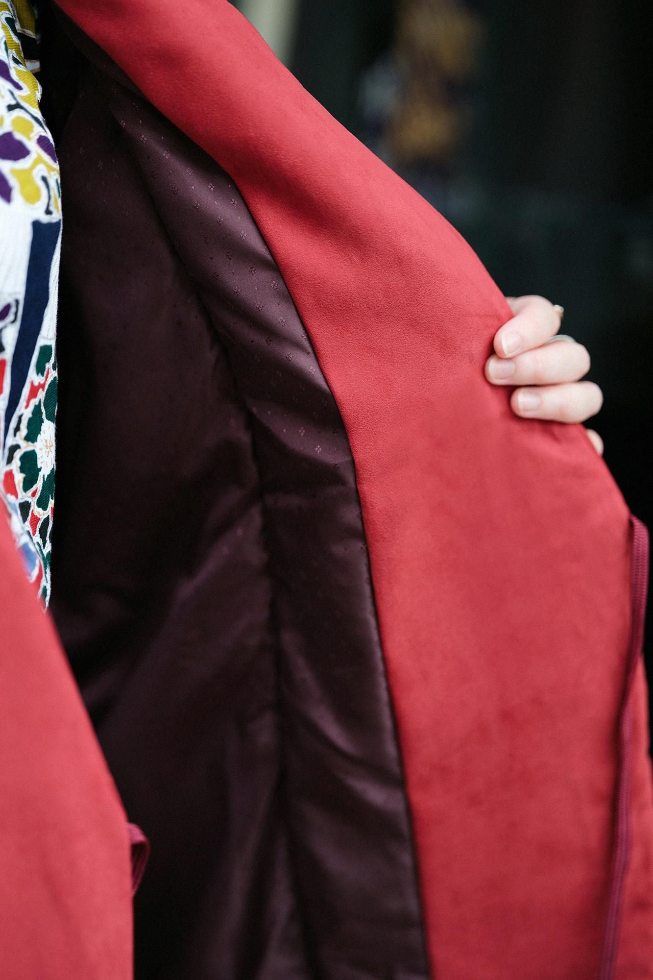 フェイクヌバック 長陣羽織（ながじんばおり） 中綿袷（なかわたあわせ