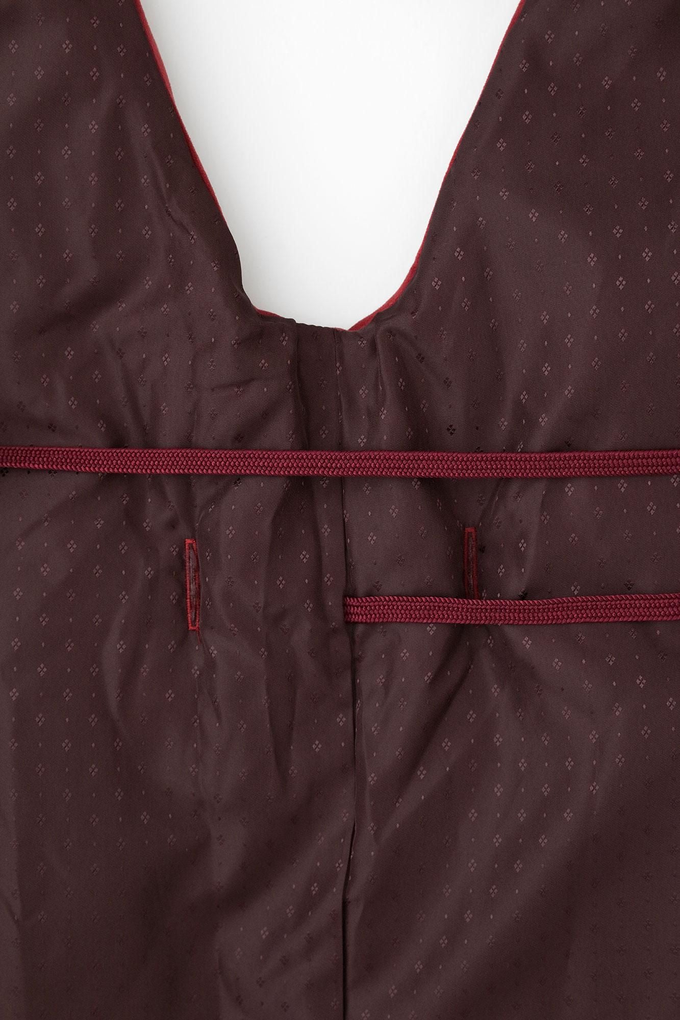 仿麂皮長陣羽織夾棉 附裡襯／胭脂紅