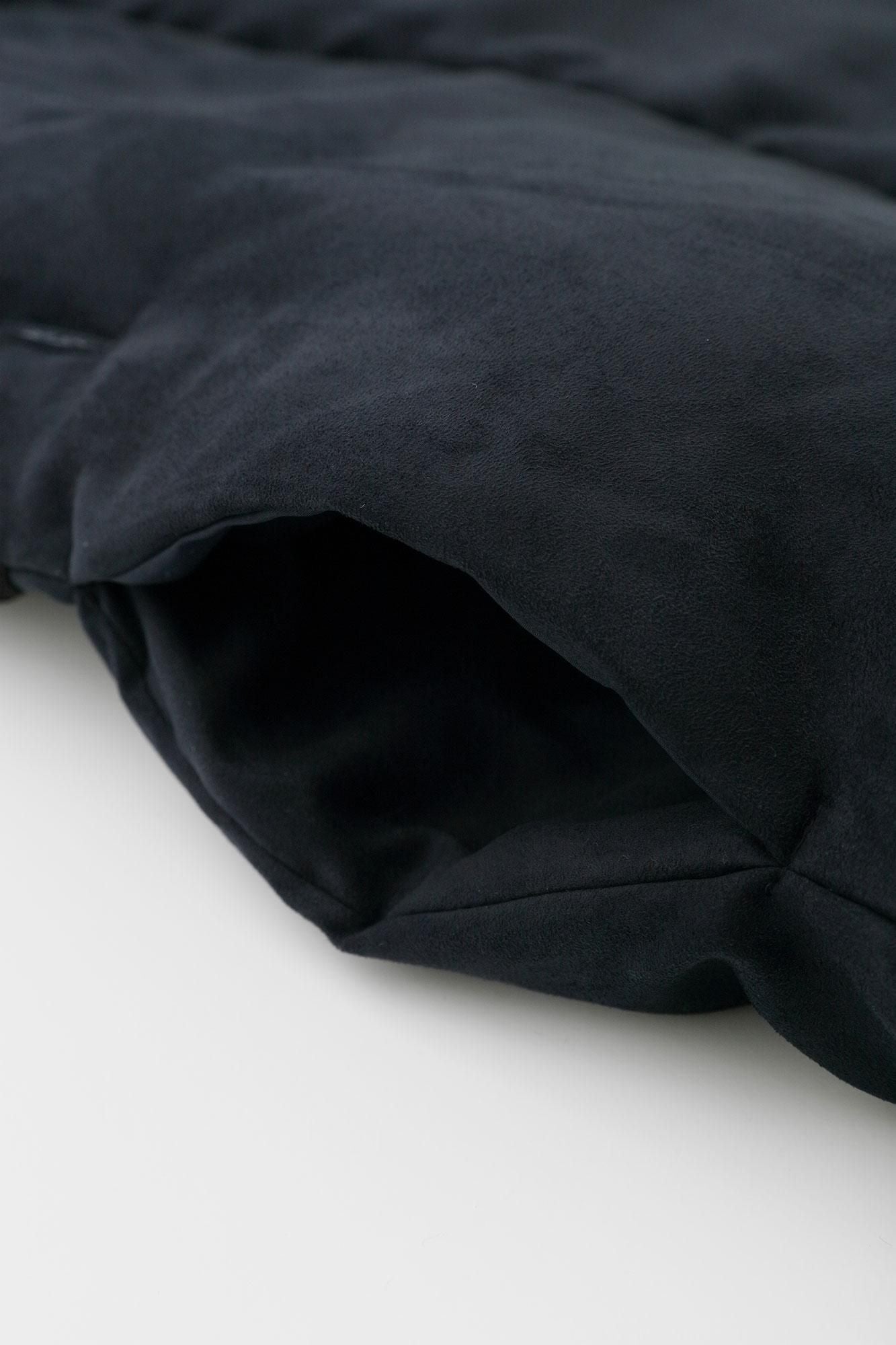 假nubuck Long Chin Baori（Nagajinbaori）衬里 /黑色海军蓝色（黑色）